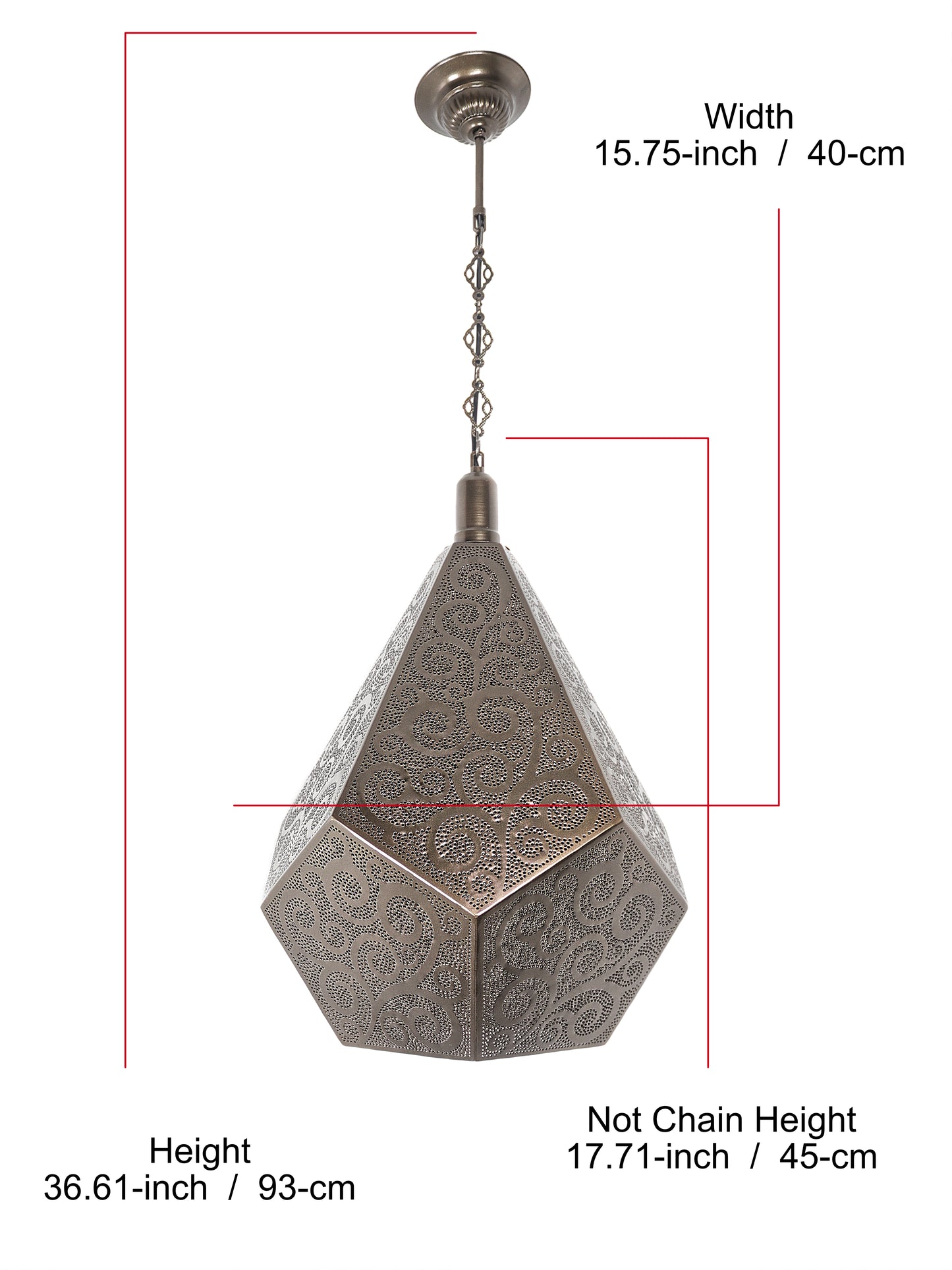 Moroccan Decorative Big Lantern Hanging Lamp Diamond Shape