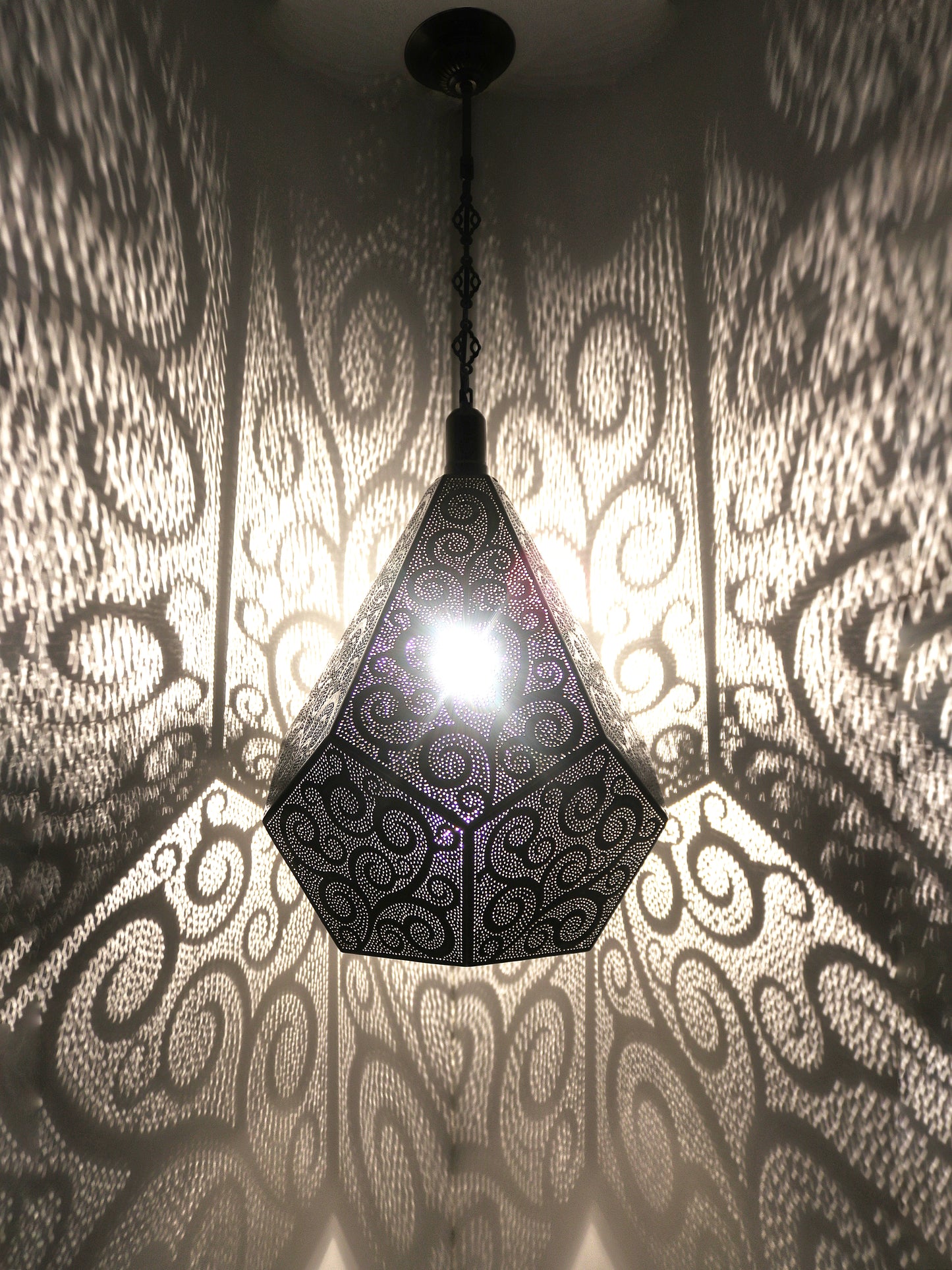 Moroccan Decorative Big Lantern Hanging Lamp Diamond Shape