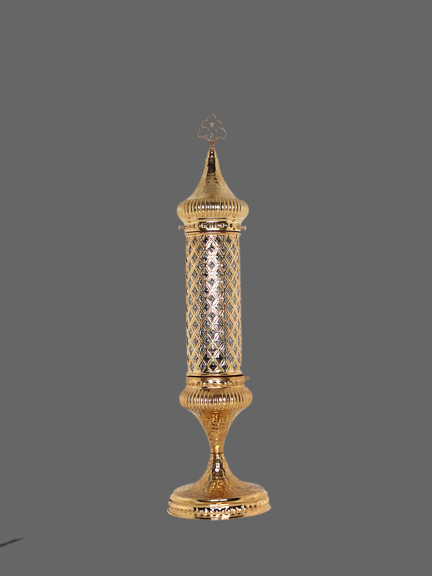 Cylinder Clear Glass Turkish Bedside Lamp