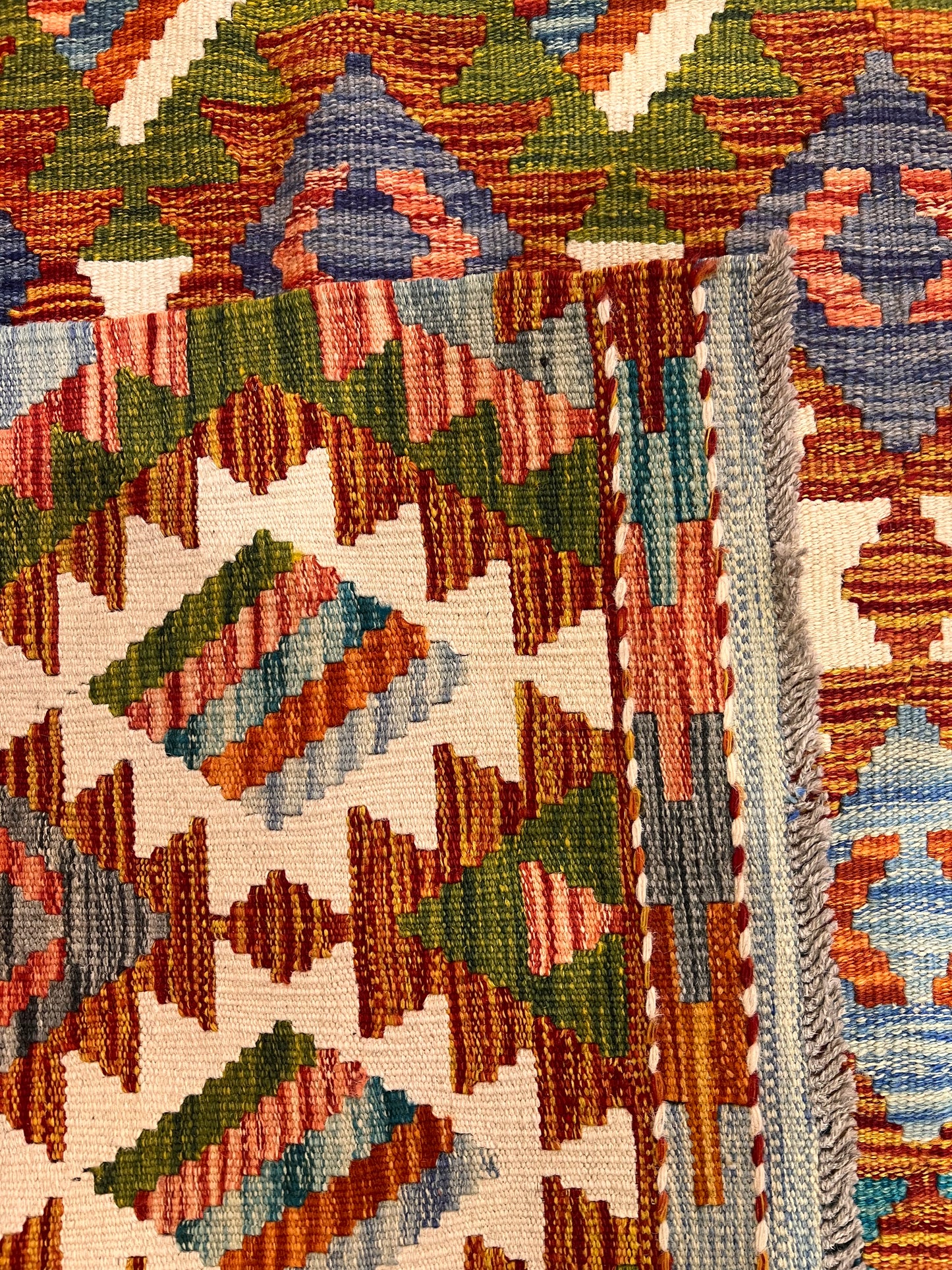 7x10 Fine Quality Handmade Turkish Kilim Rug – Handwoven Colorful Geometric Anatolian Area Rug