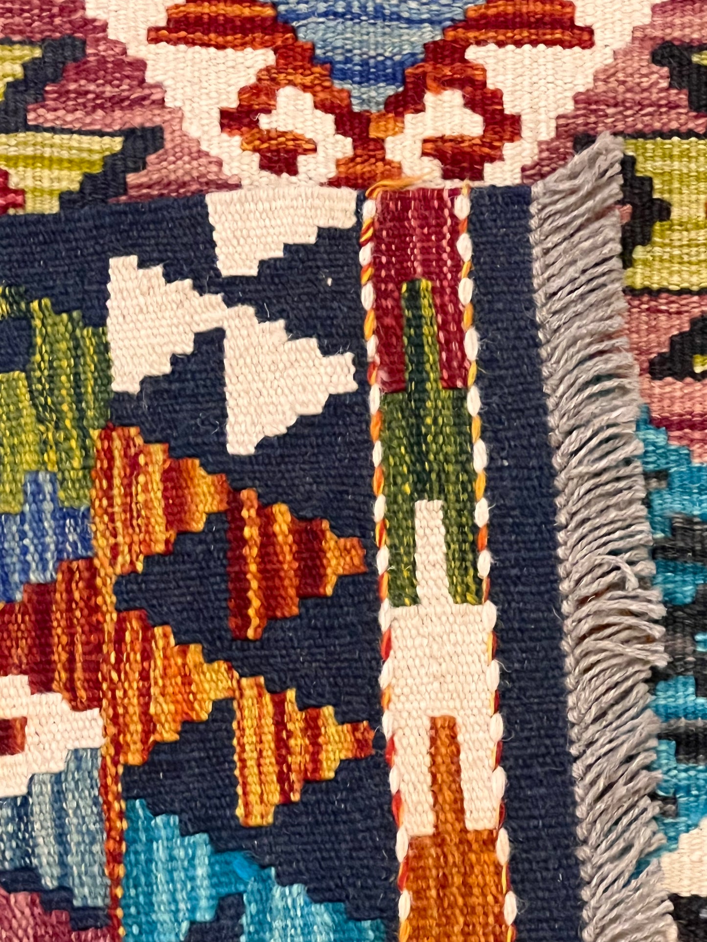6x8 Fine Quality Turkish Kilim Rug – Handwoven Colorful Diamond Geometric Anatolian Rug