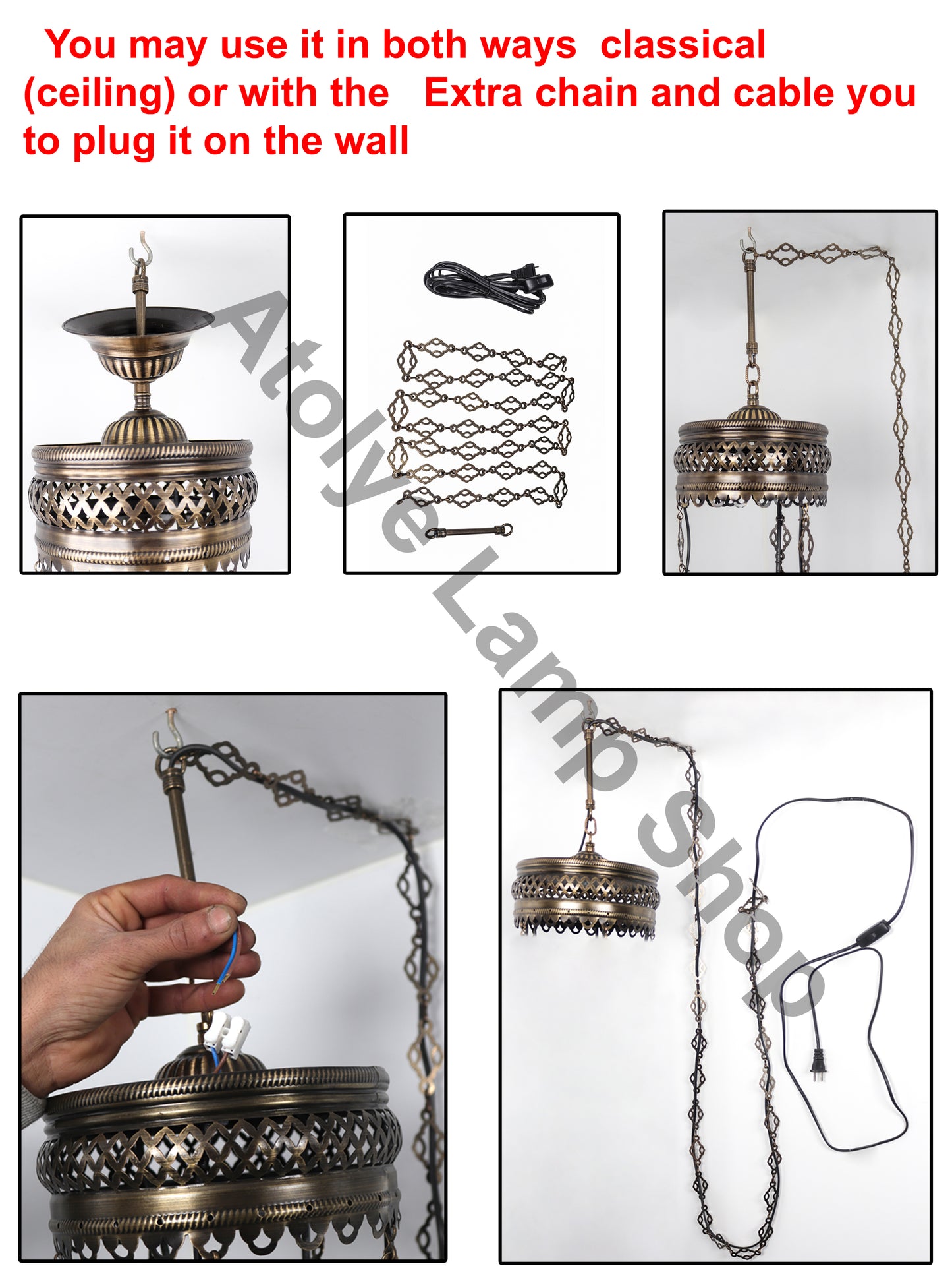 Mosaic Chandelier 5 Globe
