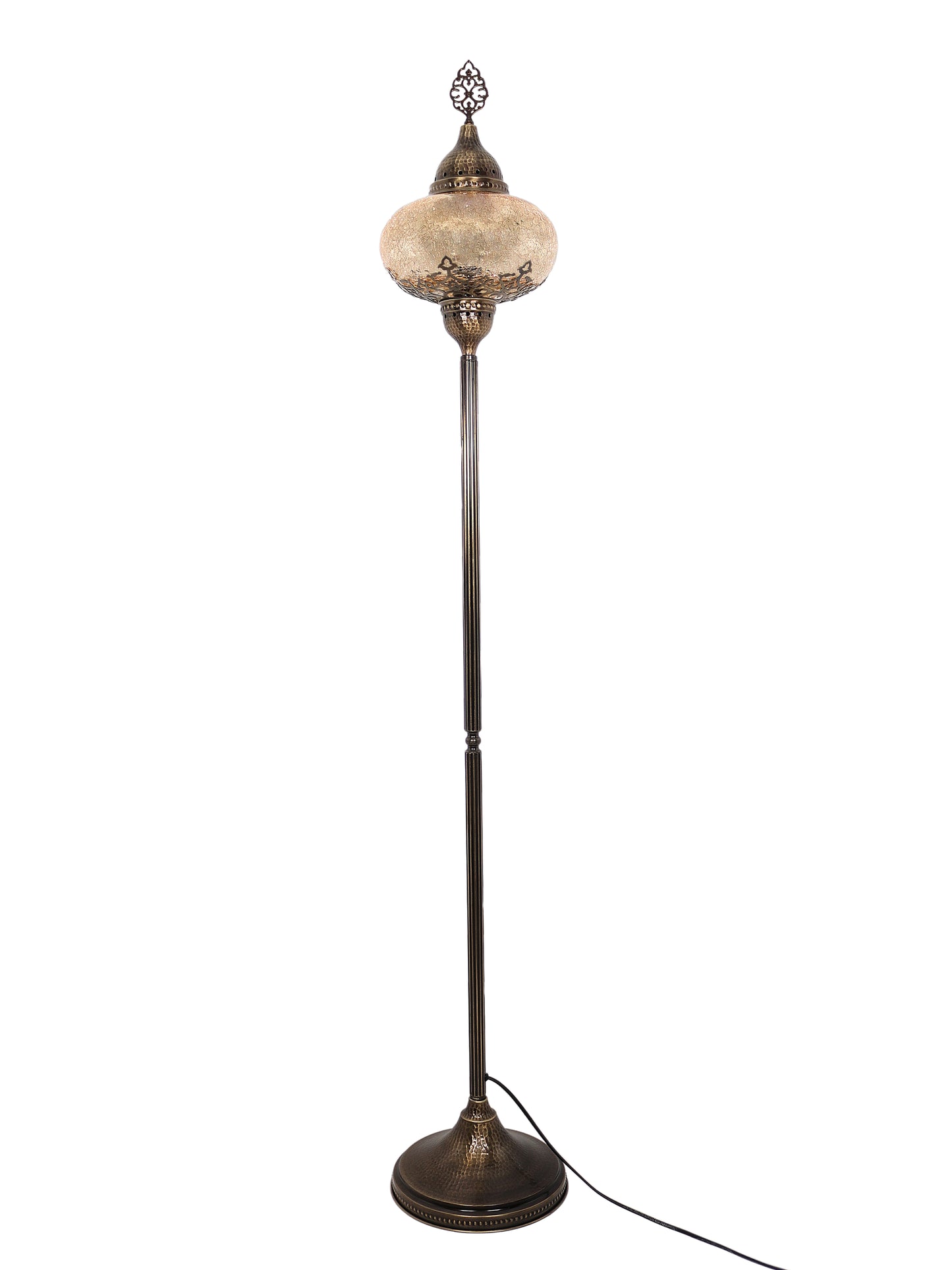 Turkish Floor Lamp Cracked Pattern Glass Standing Lights