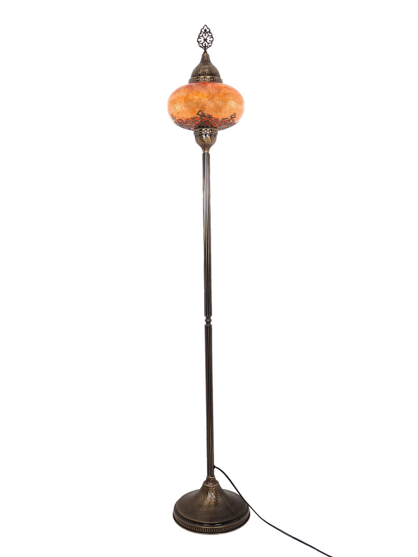 Turkish Floor Lamp Cracked Pattern Glass Standing Lights