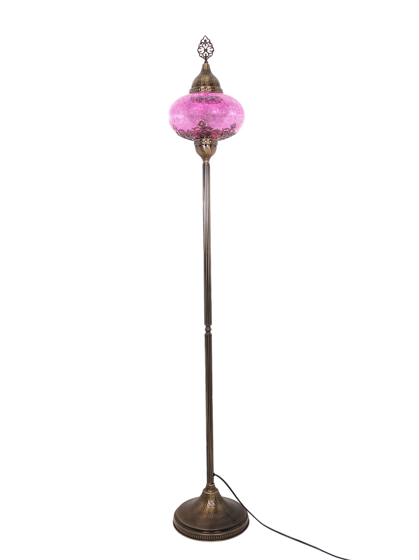 Turkish Floor Lamp Cracked Pattern Glass Standing Lights