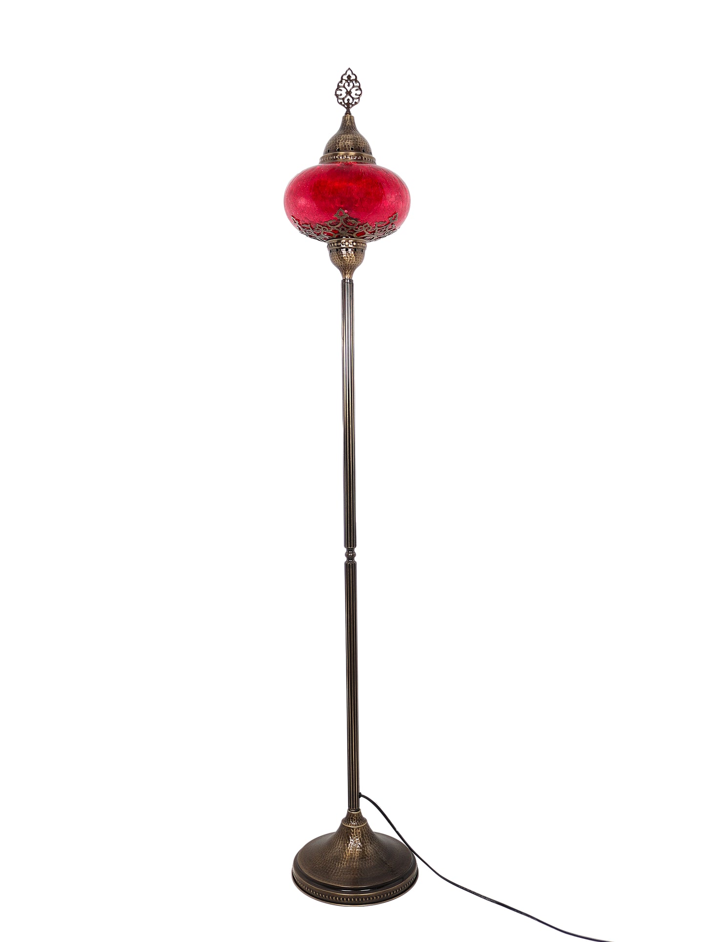 Turkish Floor Lamp Cracked Pattern Glass Standing Lights