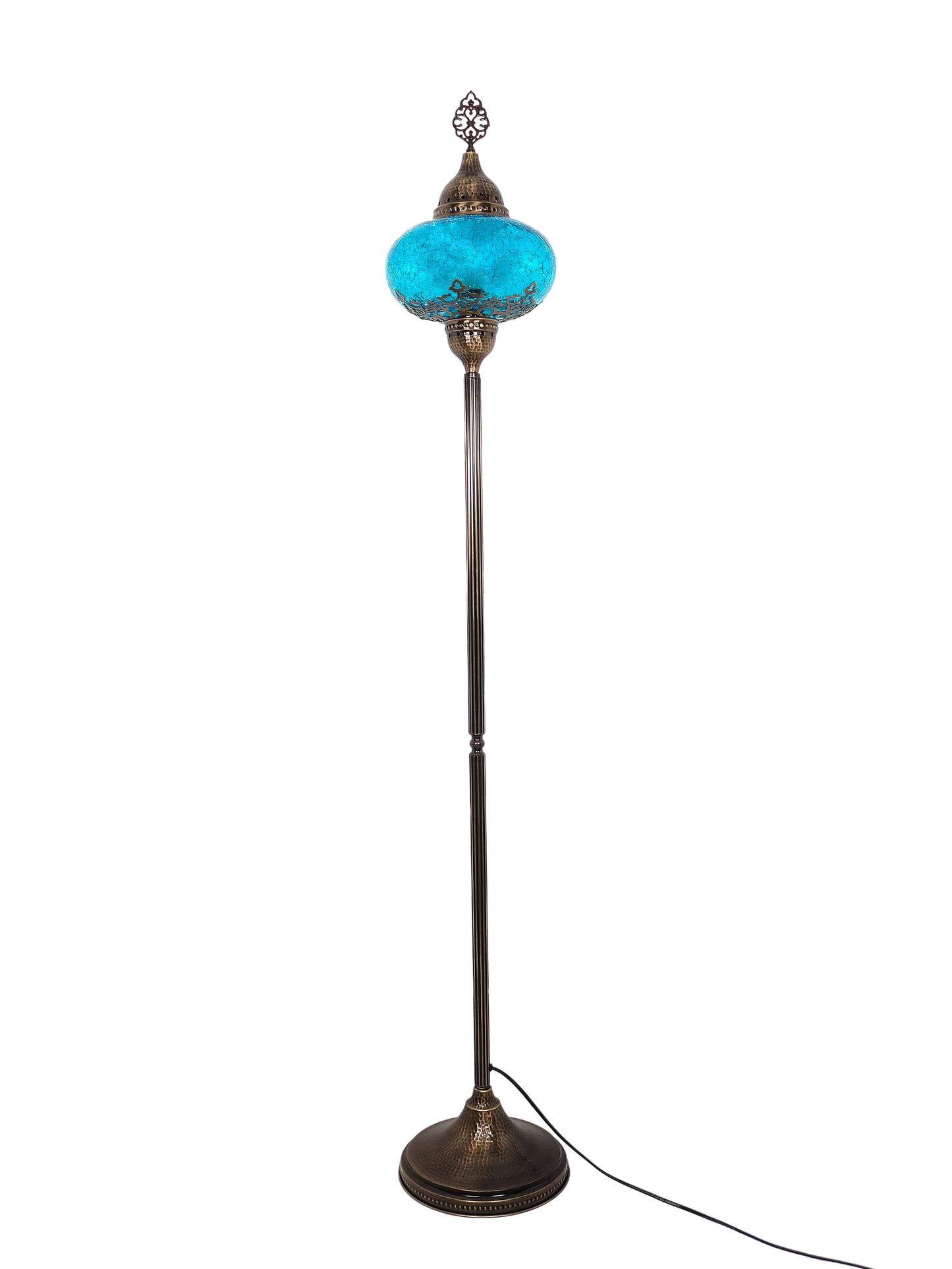 Turkish Floor Lamp Cracked Pattern Glass Standing Lights