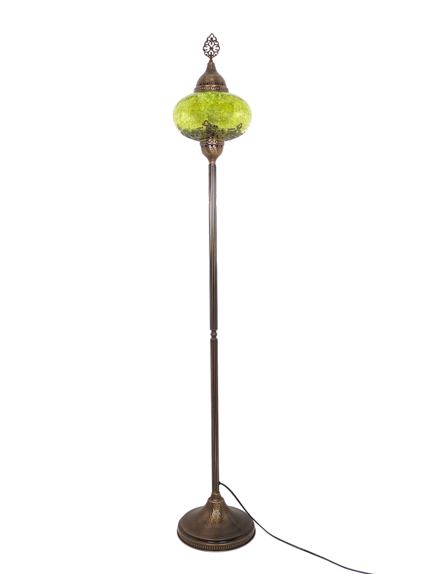 Turkish Floor Lamp Cracked Pattern Glass Standing Lights