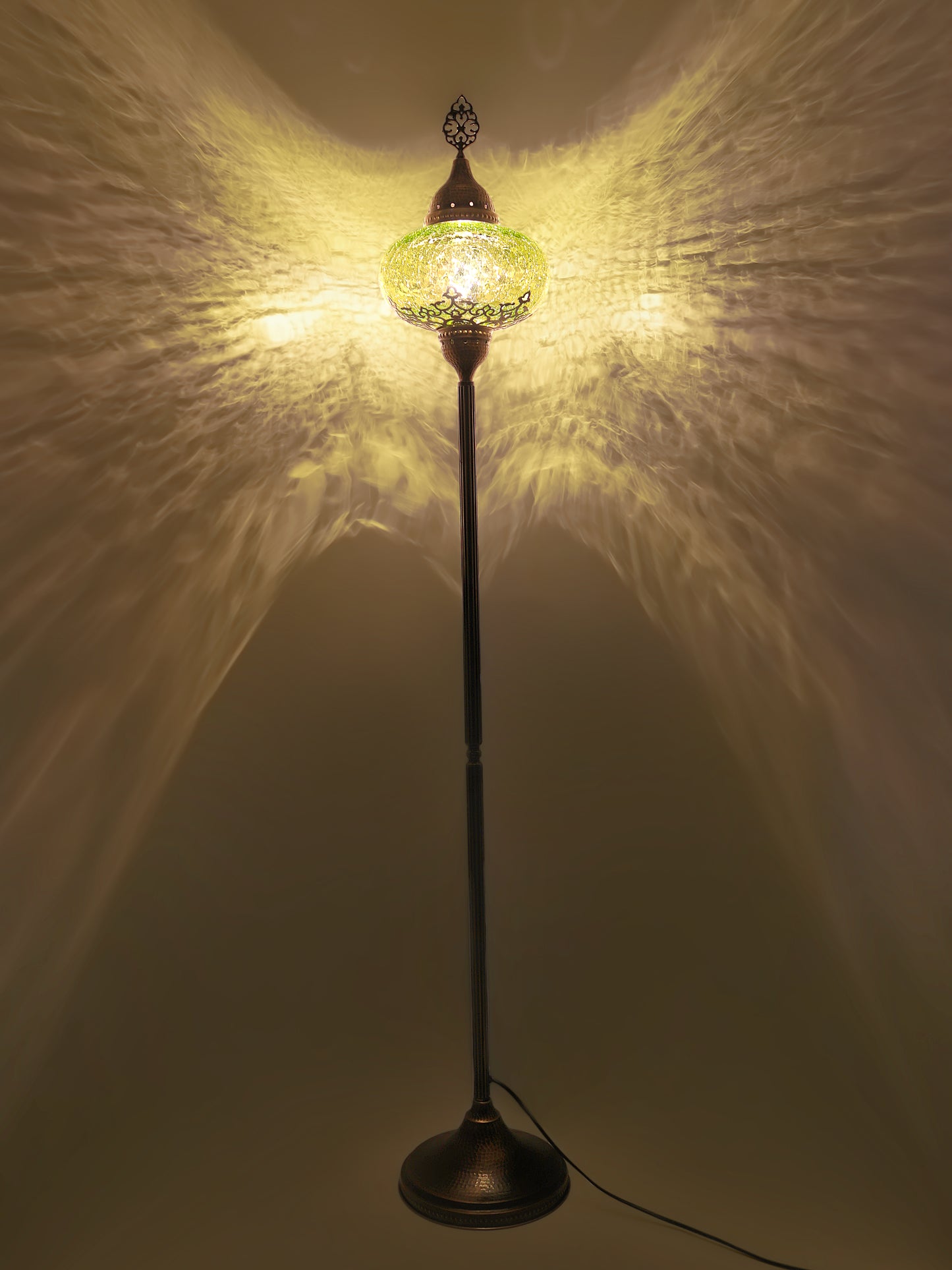 Turkish Floor Lamp Cracked Pattern Glass Standing Lights