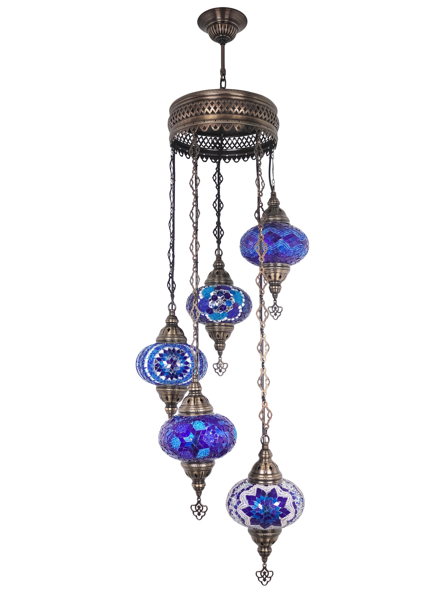 Mosaic Chandelier 5 Globe