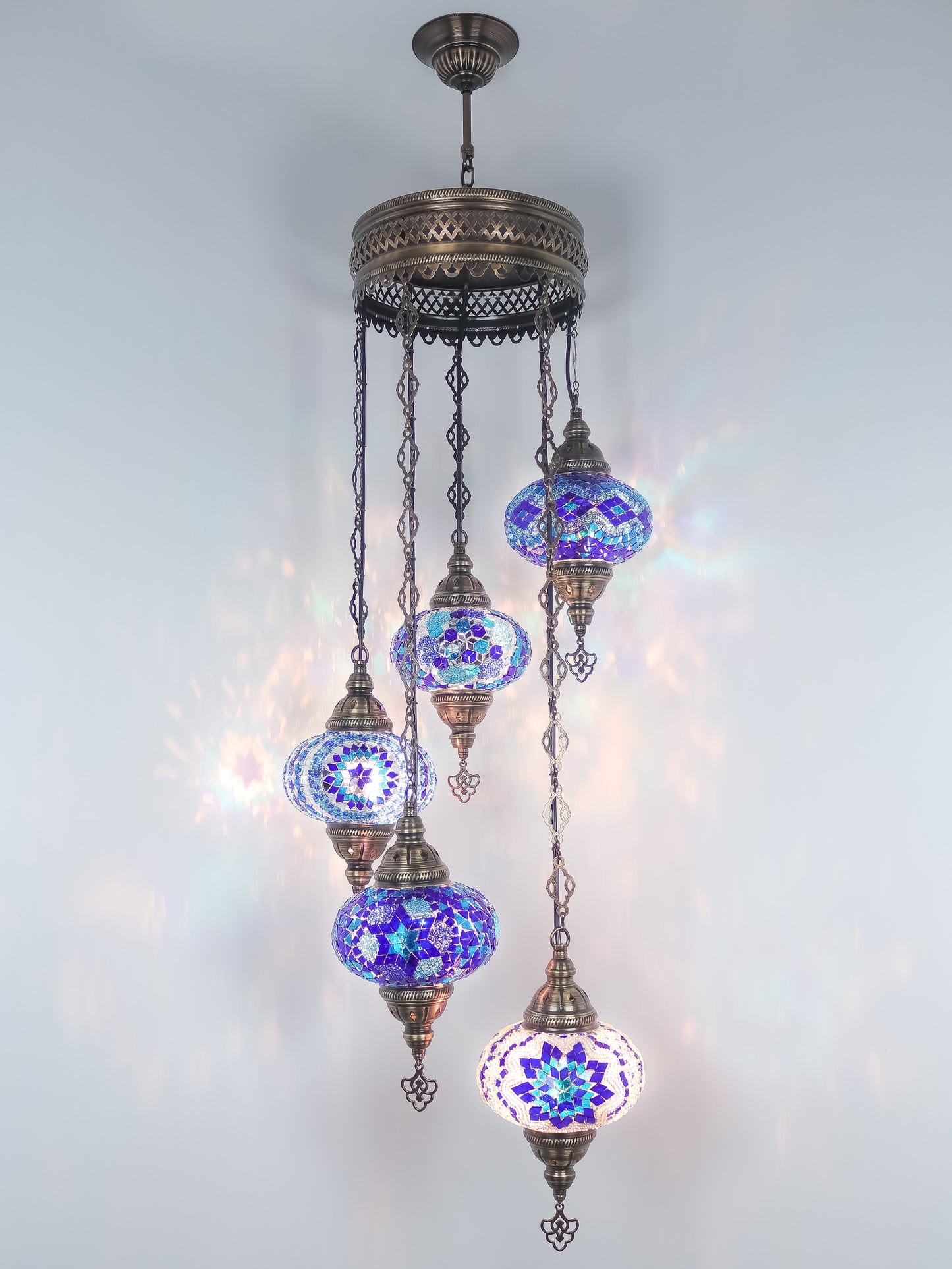 Mosaic Chandelier 5 Globe