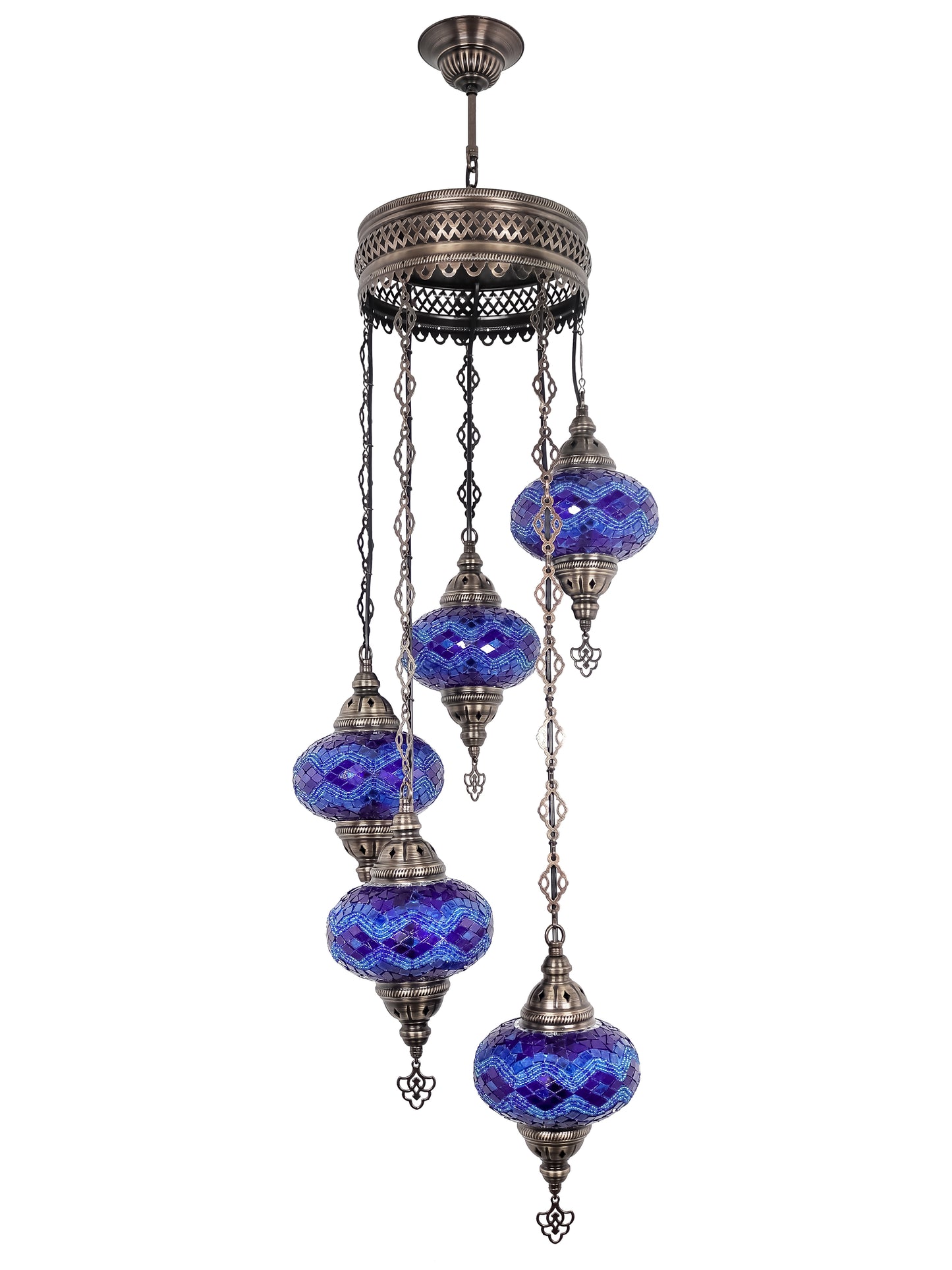 Mosaic Chandelier 5 Globe