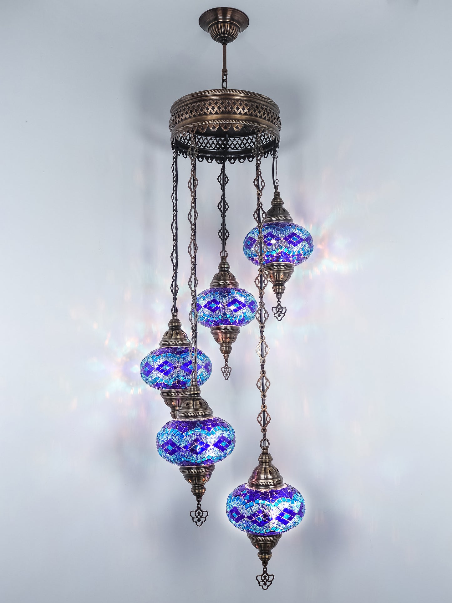 Mosaic Chandelier 5 Globe