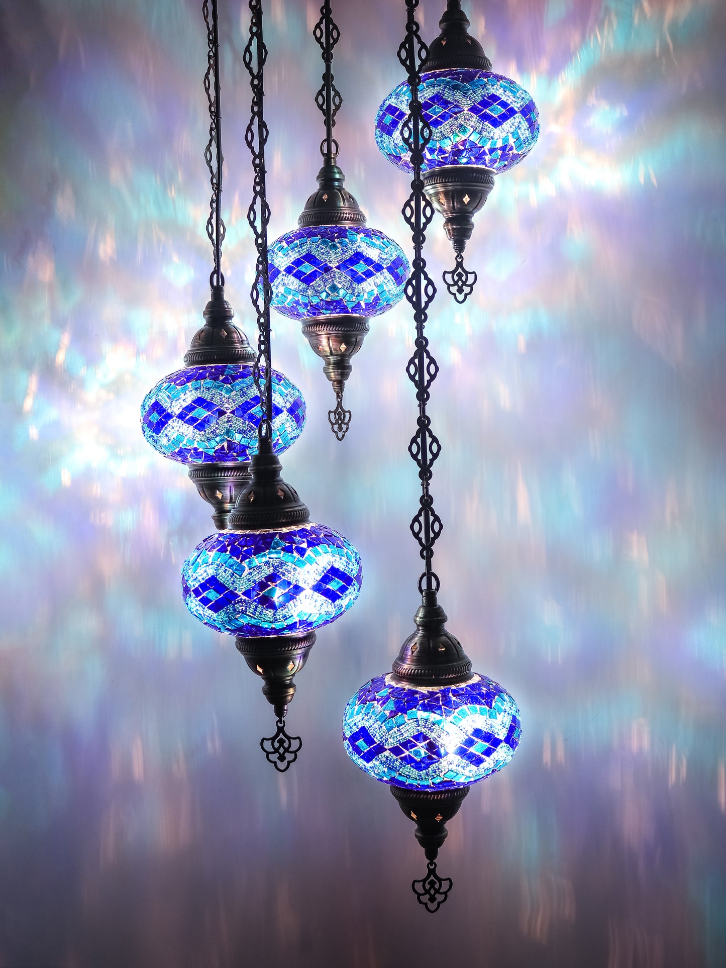 Mosaic Chandelier 5 Globe