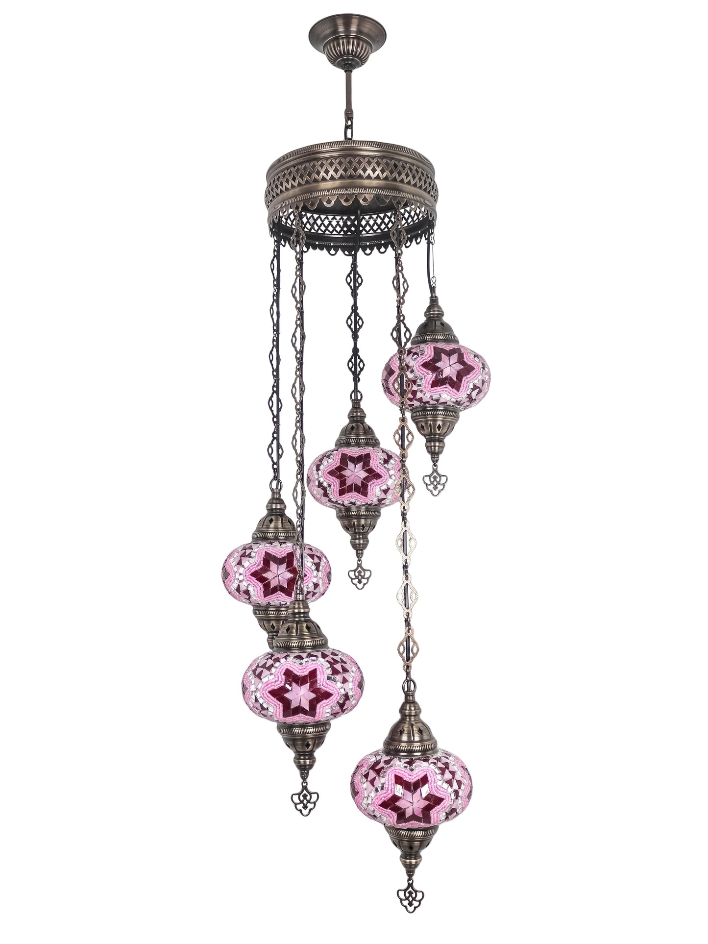 Mosaic Chandelier 5 Globe