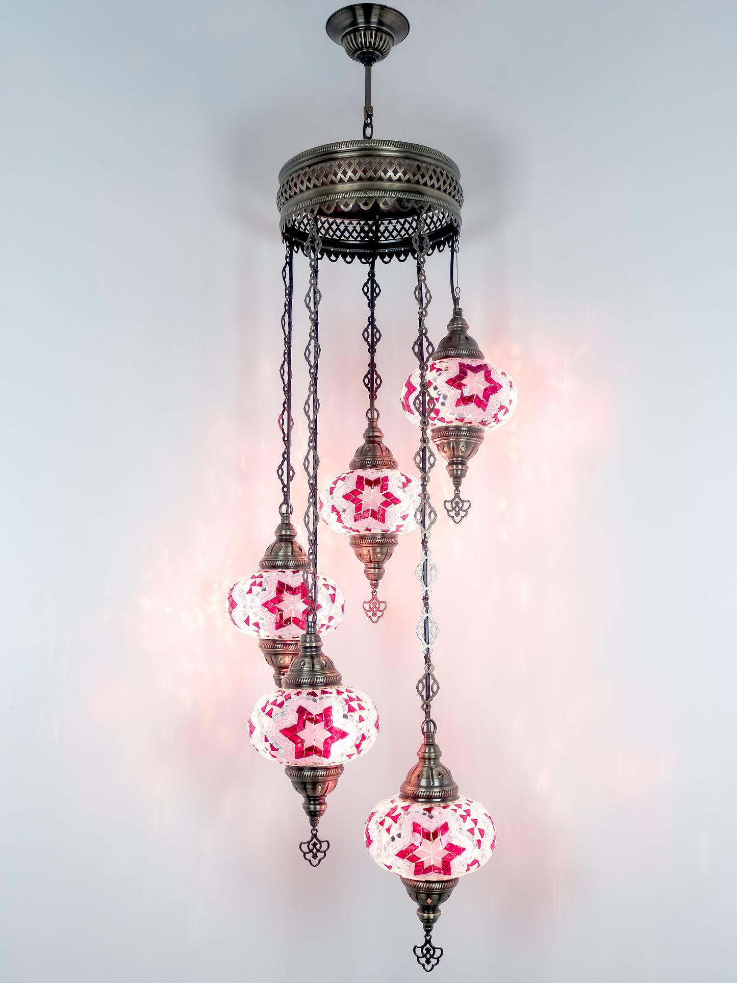 Mosaic Chandelier 5 Globe