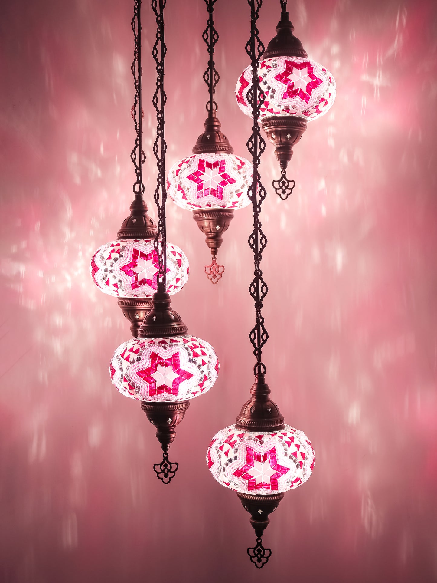 Mosaic Chandelier 5 Globe