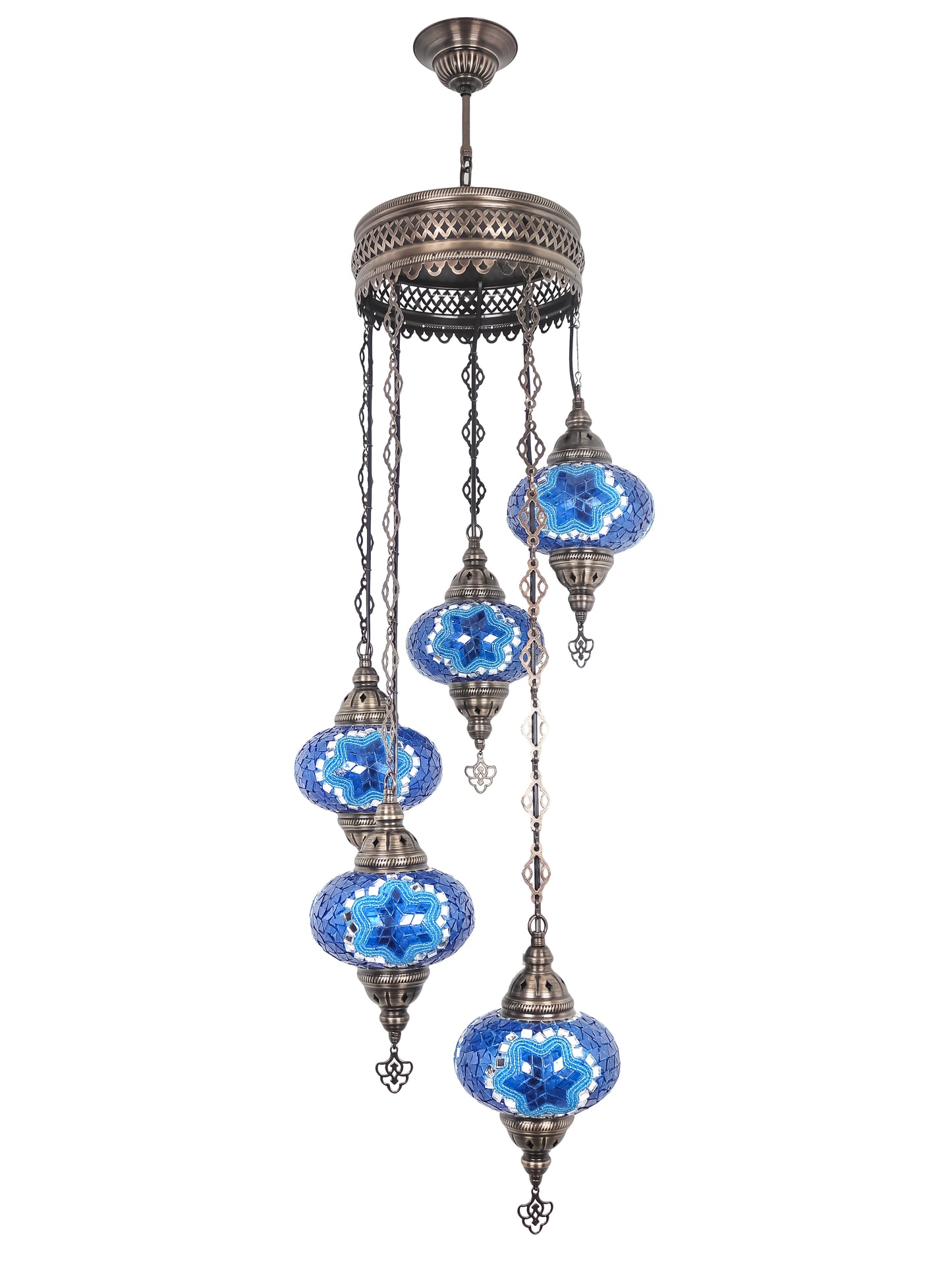 Mosaic Chandelier 5 Globe