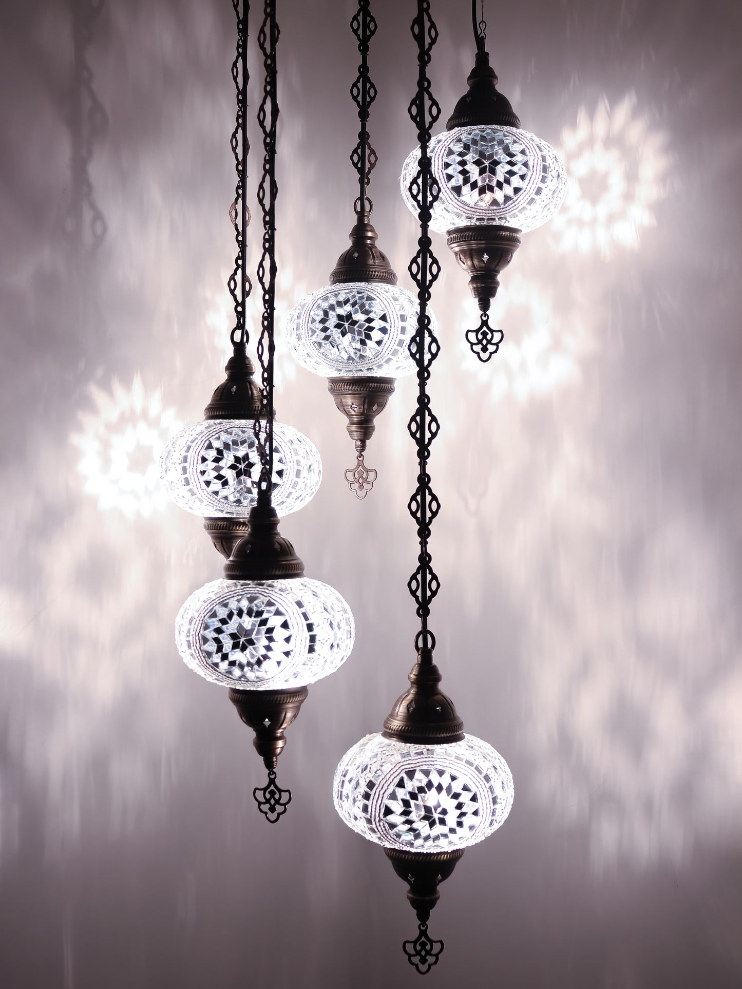 Mosaic Chandelier 5 Globe