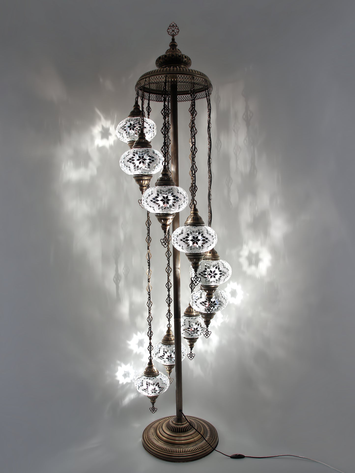 Turkish Mosaic Floor Lamp 9 Globe Standing Lights