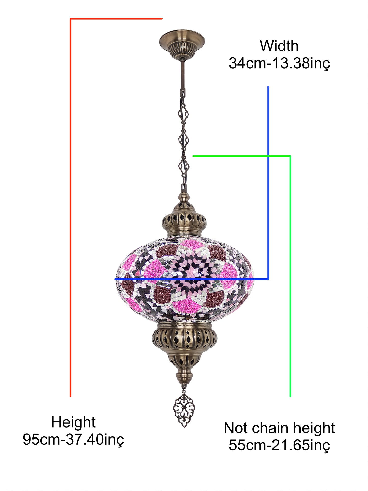 Turkish Mosaic Hanging Lamp Big Globe Pendant Lights