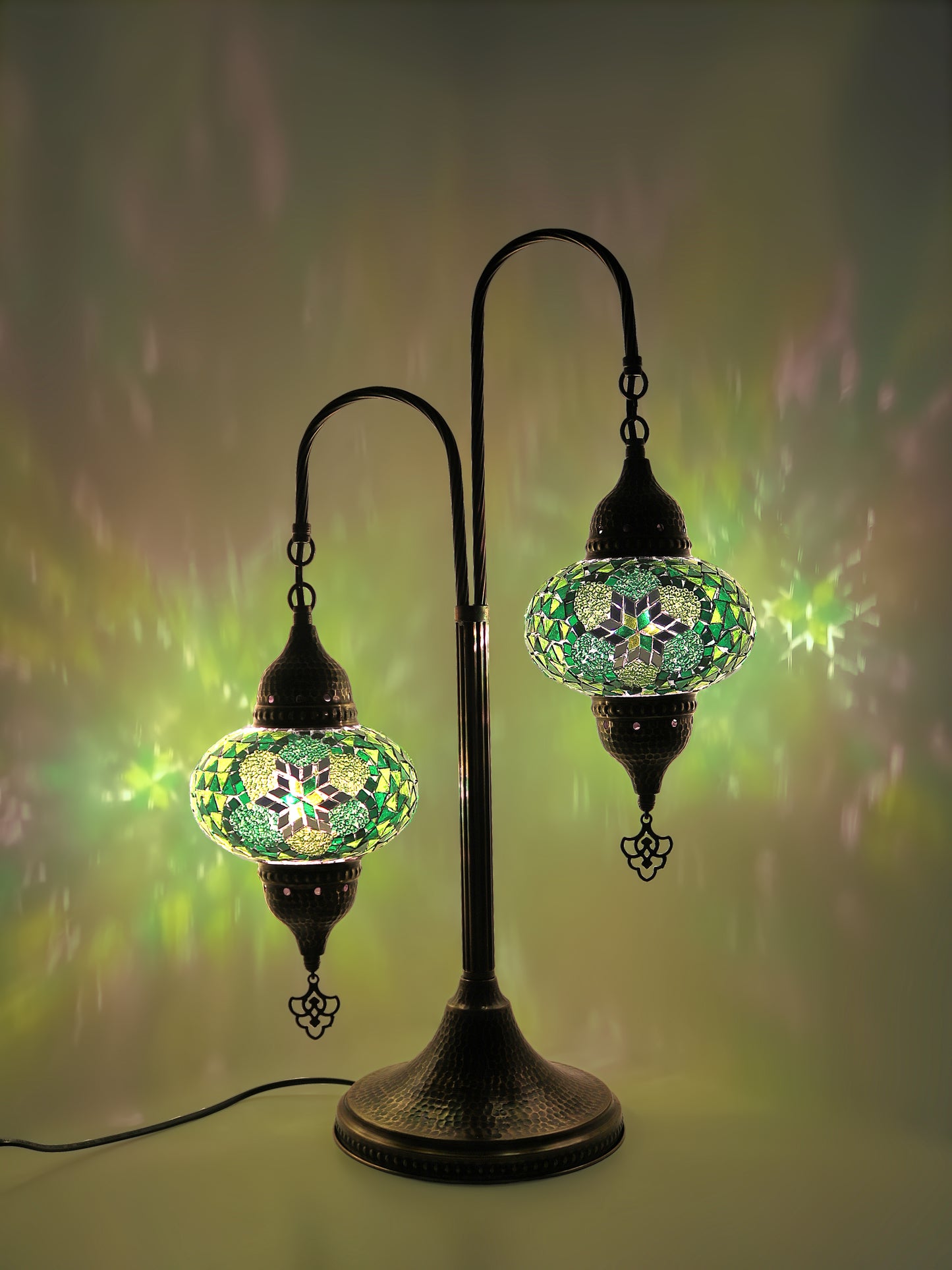 Mosaic Bedside Lamp 2 Globe Turkish Table Lamp