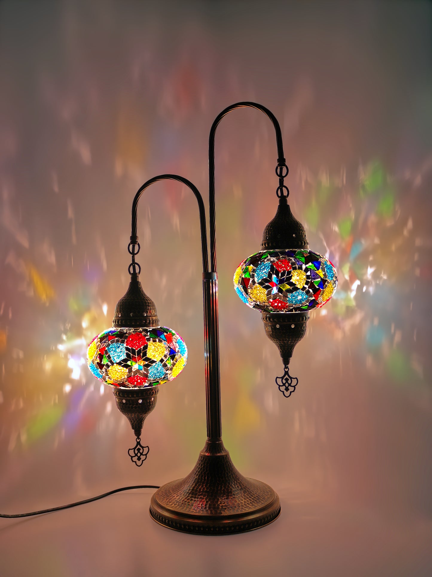 Mosaic Bedside Lamp 2 Globe Turkish Table Lamp