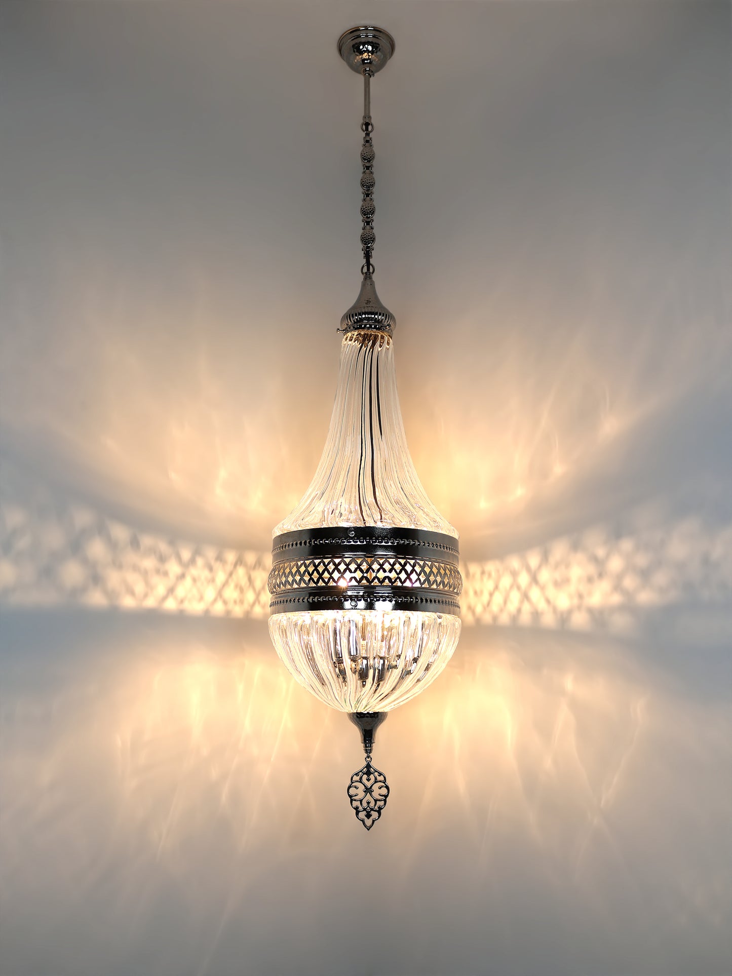Turkish Lantern Pyrex Glass Pendant Lamp Clear Color