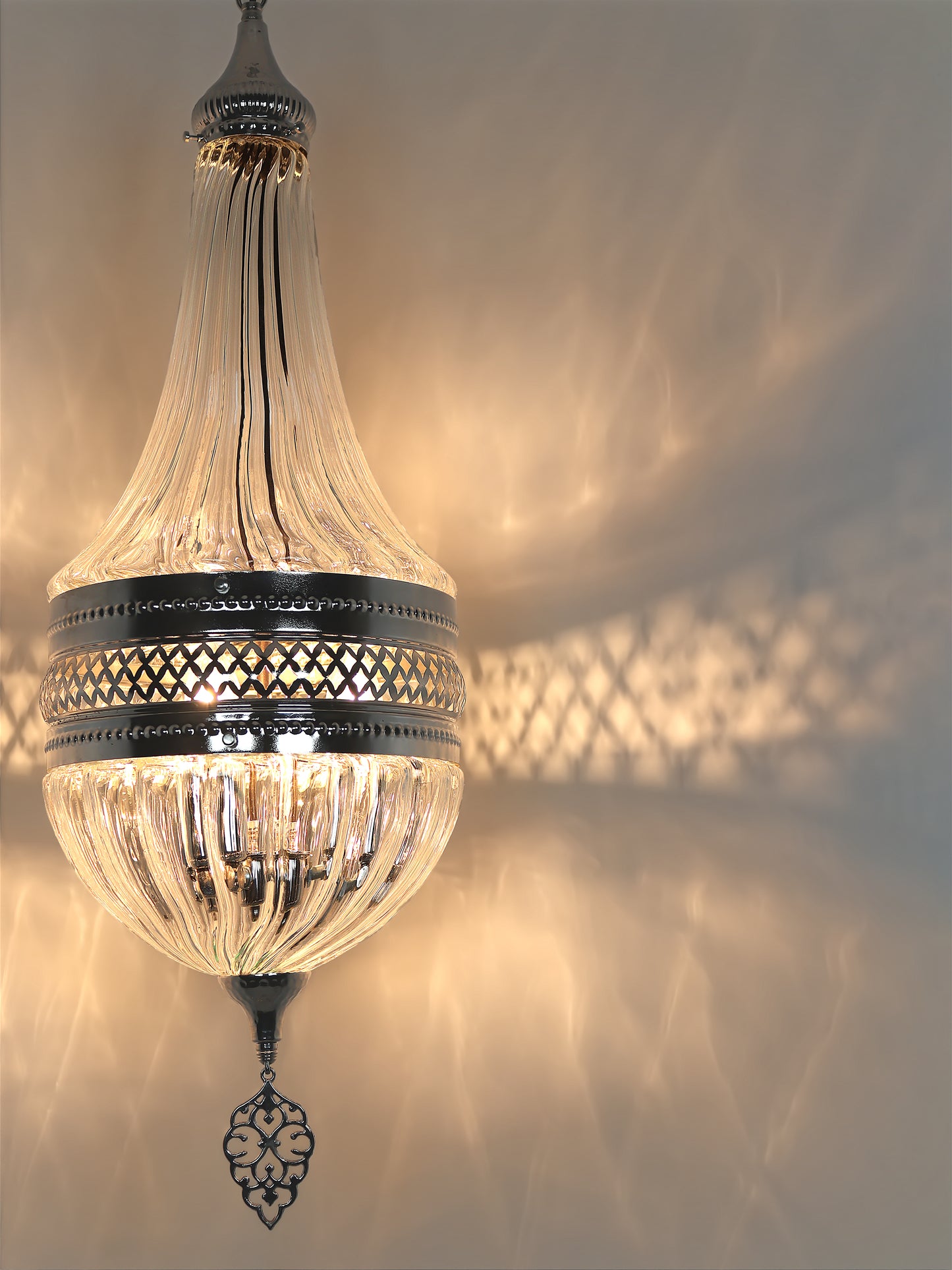 Turkish Lantern Pyrex Glass Pendant Lamp Clear Color
