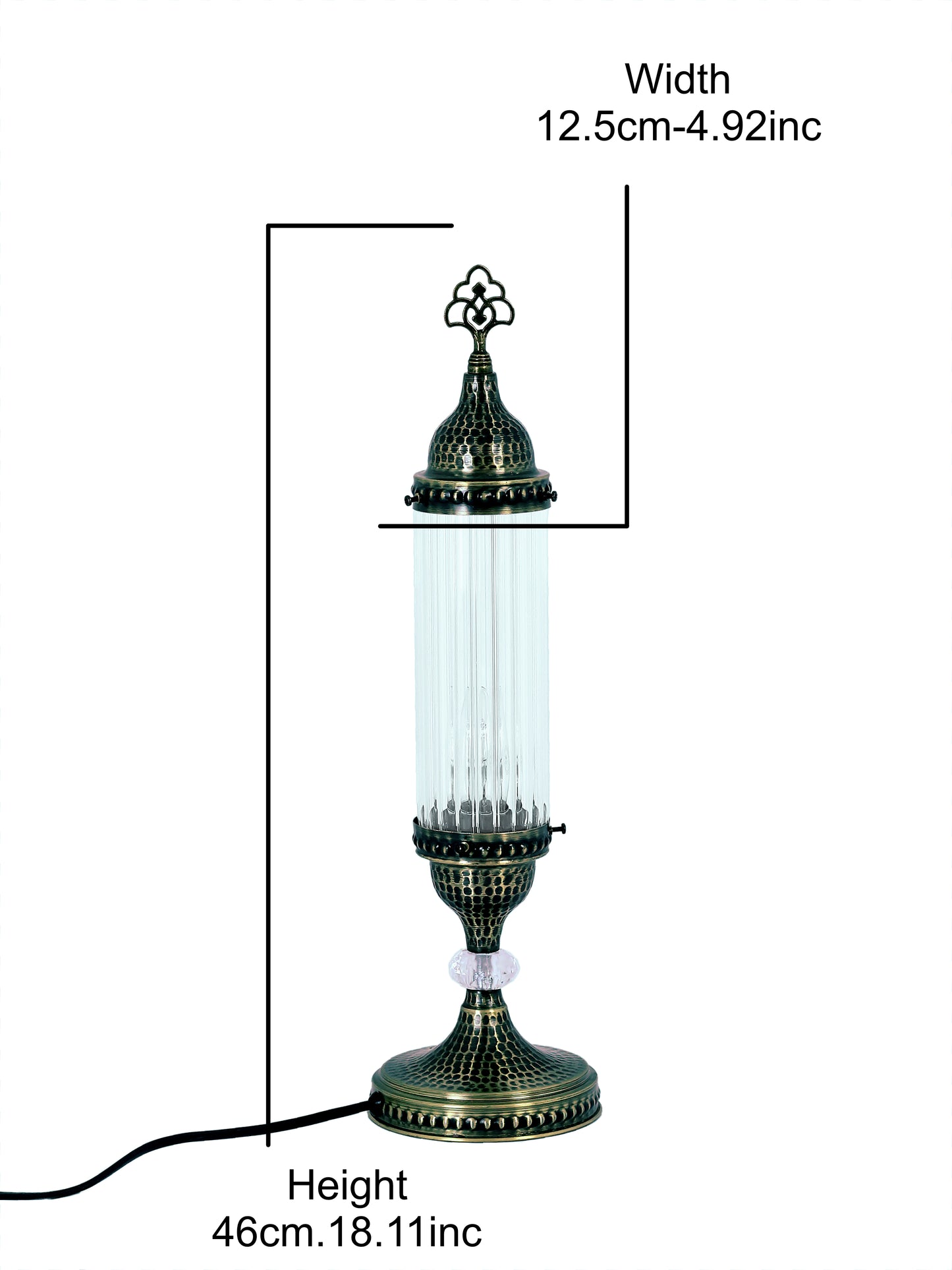 Pyrex Glass Table Lamp Turkish Cylinder Clear Glass