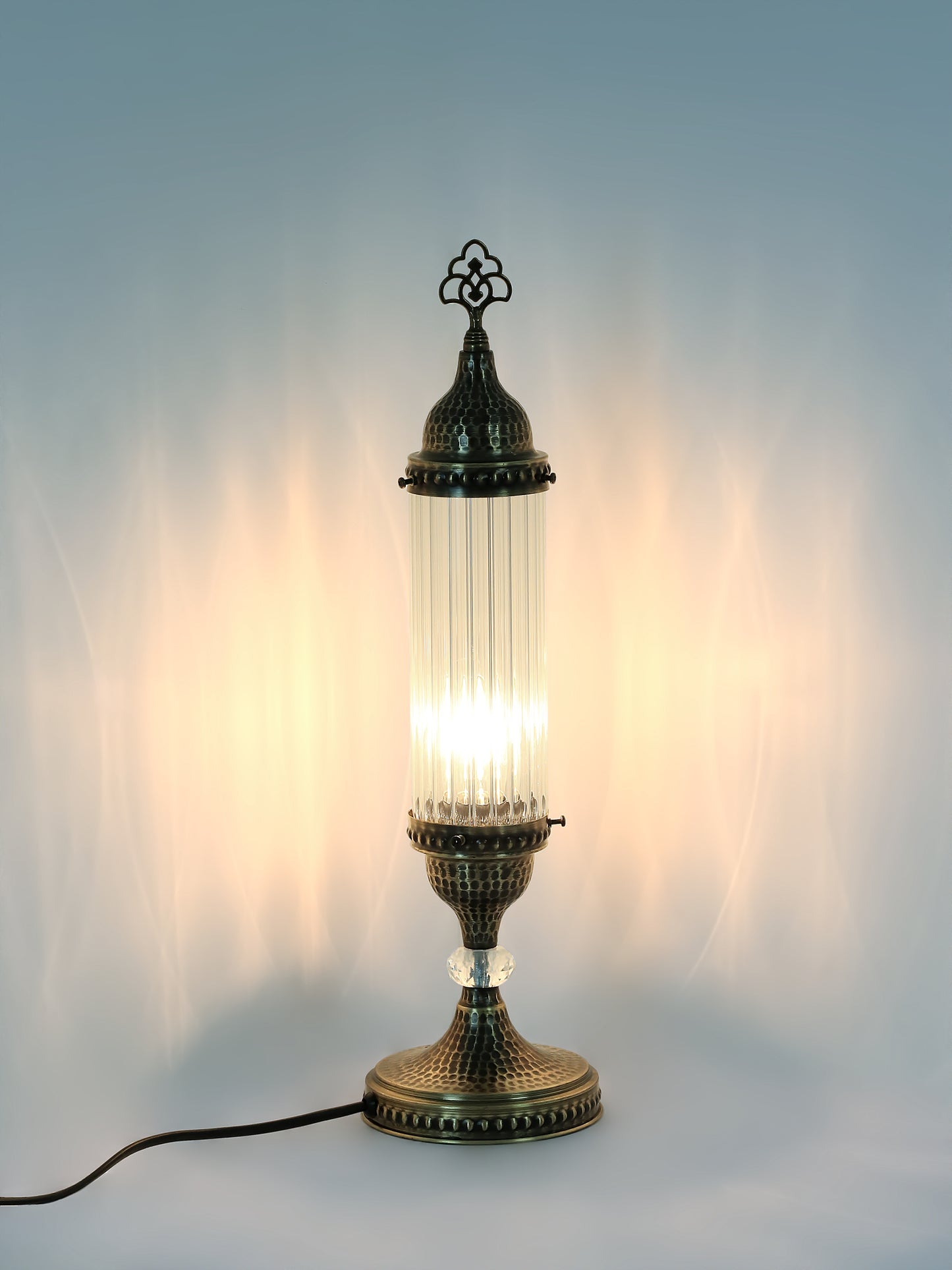 Pyrex Glass Table Lamp Turkish Cylinder Clear Glass