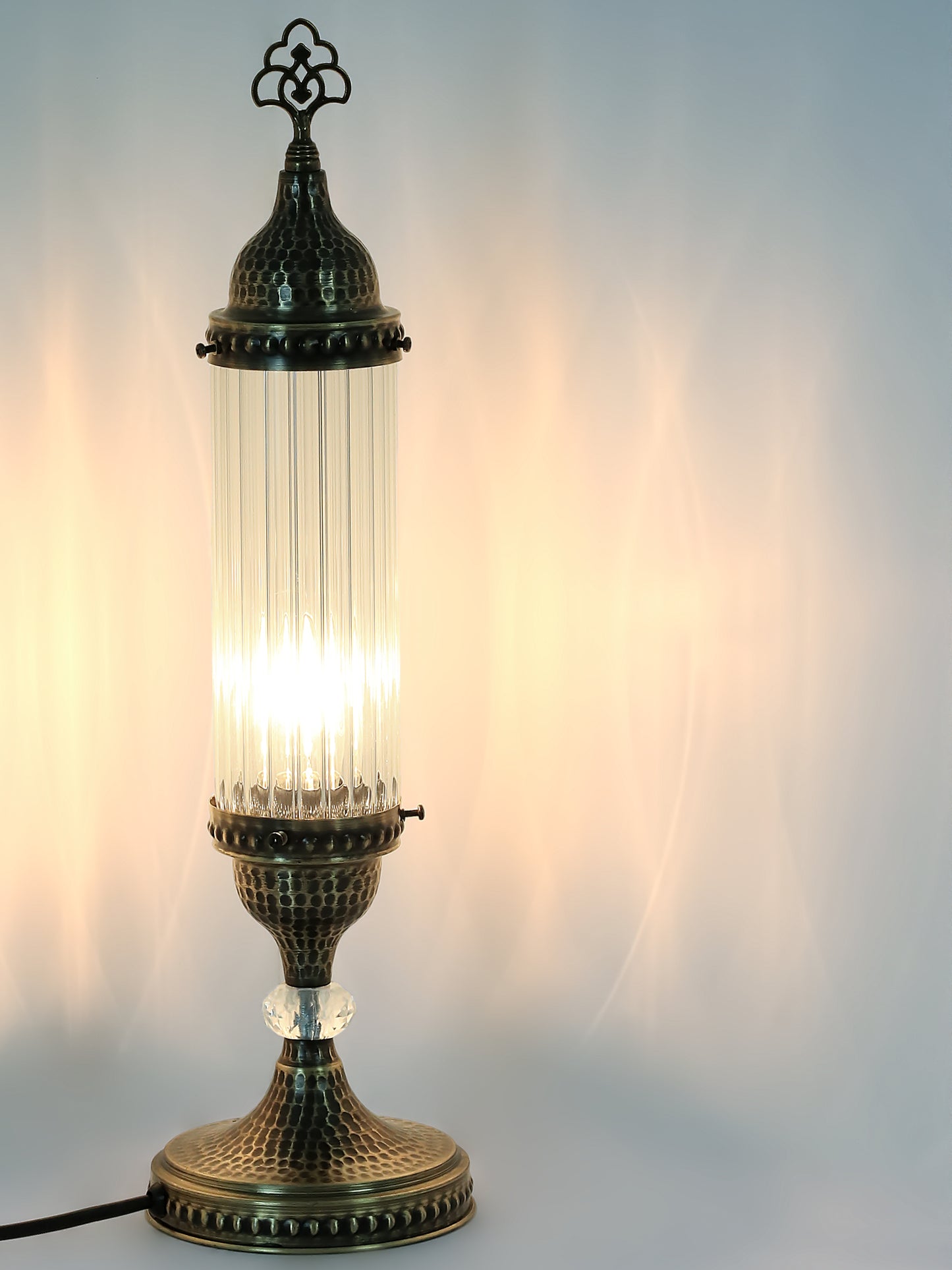 Pyrex Glass Table Lamp Turkish Cylinder Clear Glass
