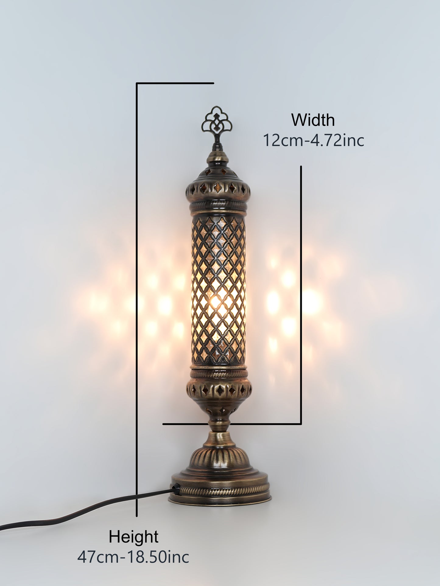 Cylinder Glass Turkish Bedside Lamp