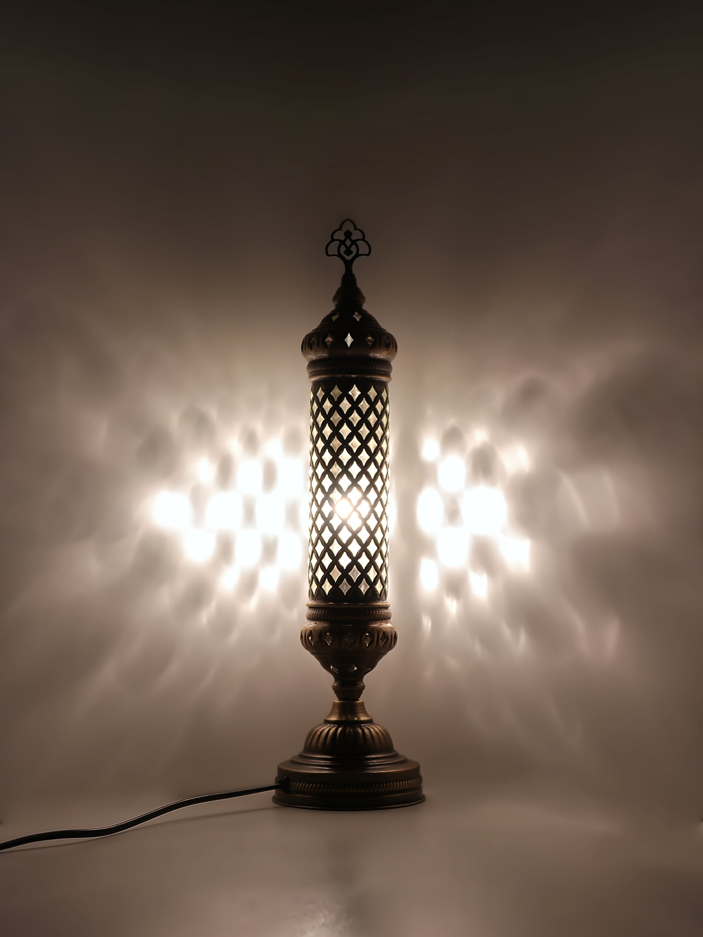Cylinder Glass Turkish Bedside Lamp