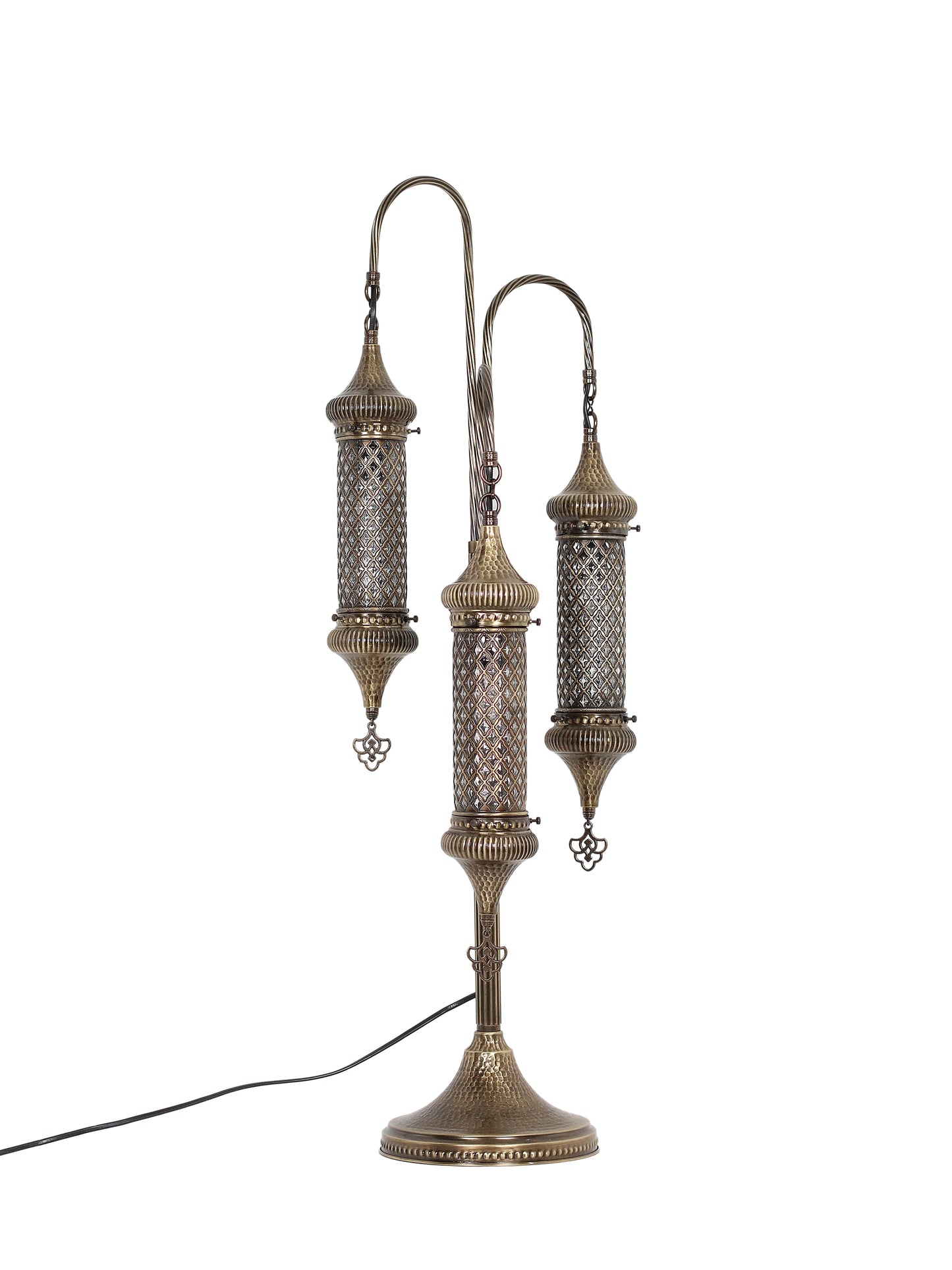 Turkish Table Lamp Cylinder Clear Glass Bedside Light