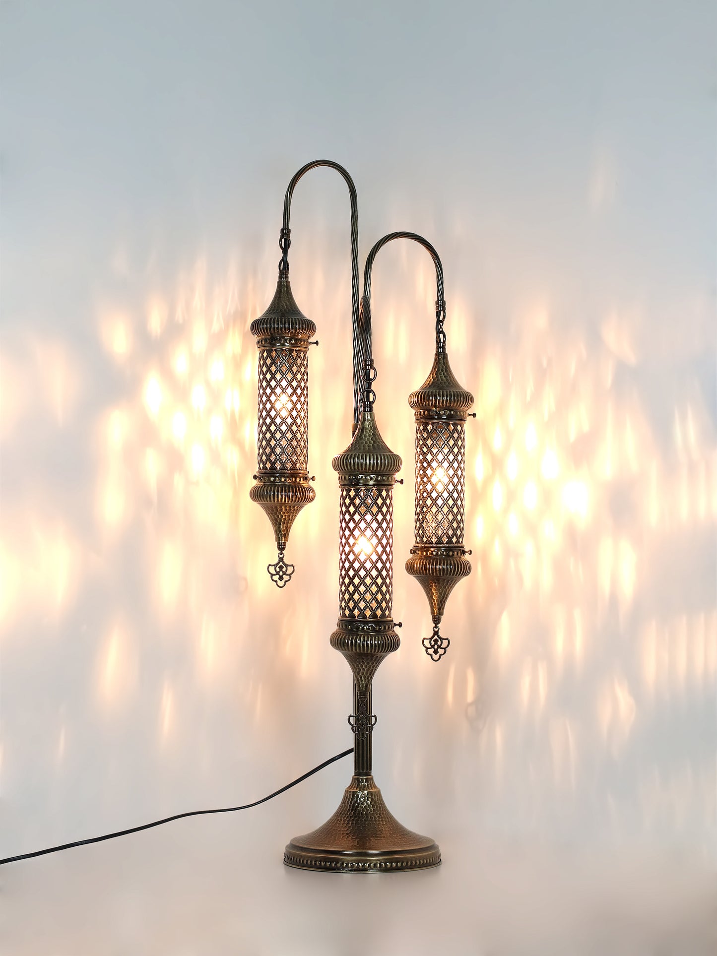 Turkish Table Lamp Cylinder Clear Glass Bedside Light