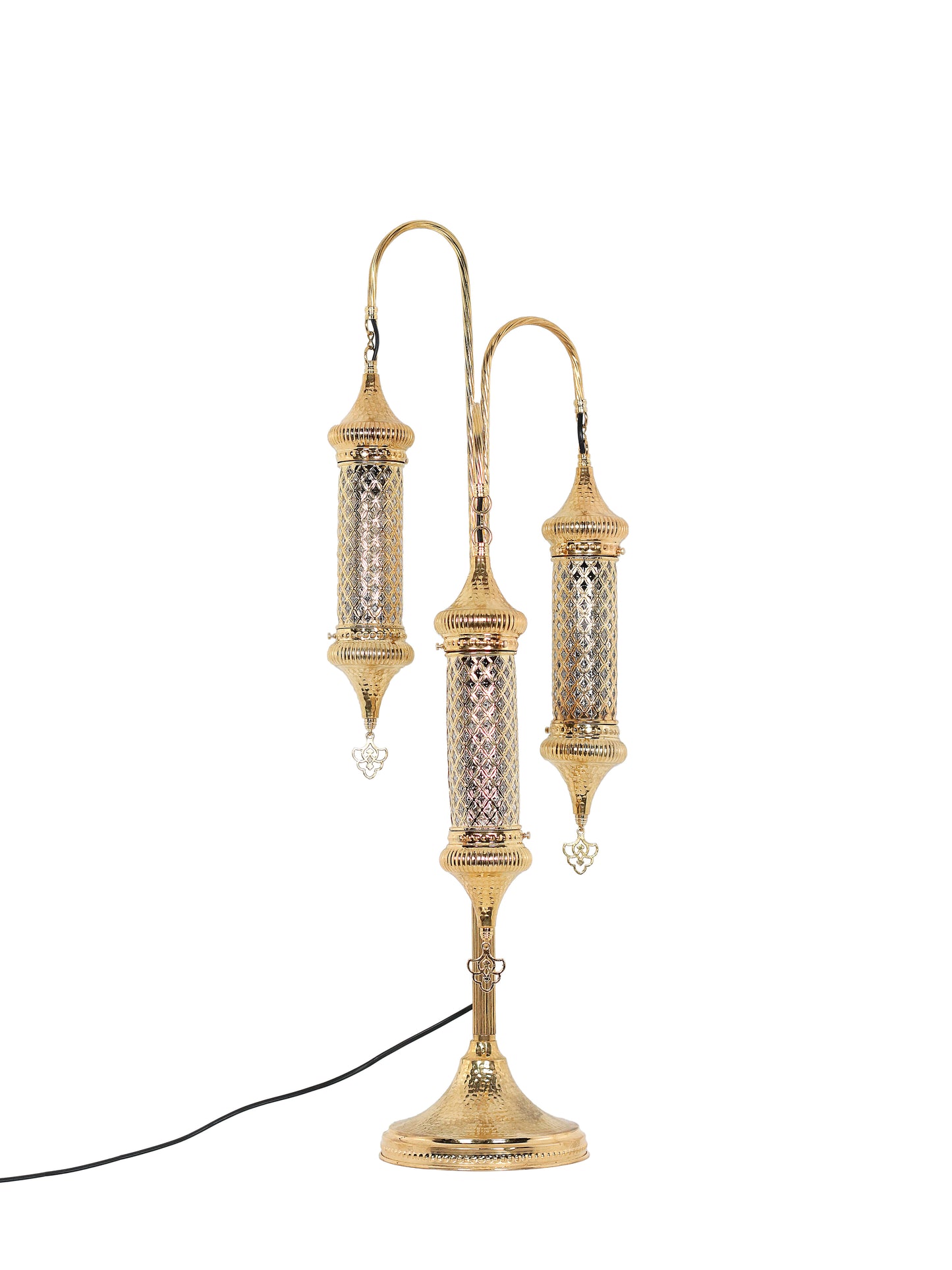 Turkish Table Lamp Cylinder Clear Glass Bedside Light