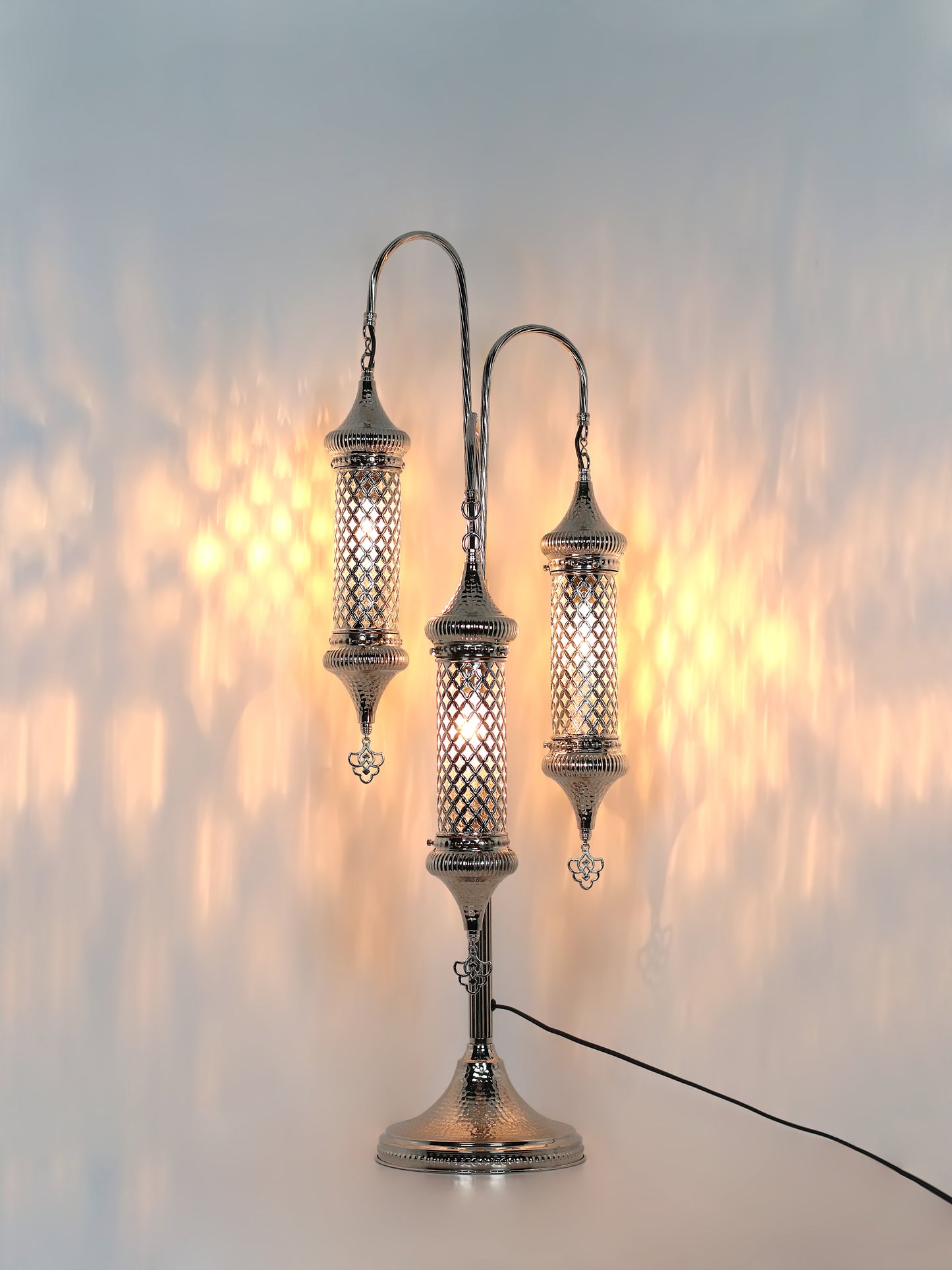 Turkish Table Lamp Cylinder Clear Glass Bedside Light