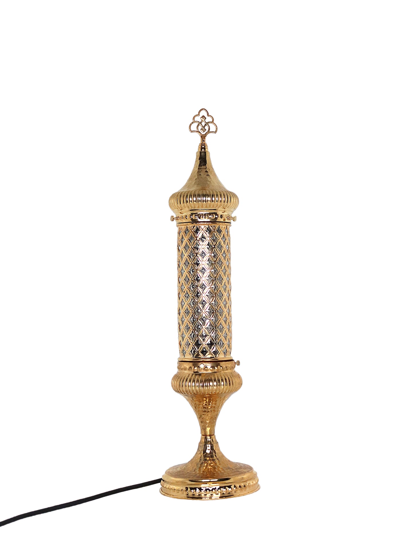 Cylinder Clear Glass Turkish Bedside Lamp