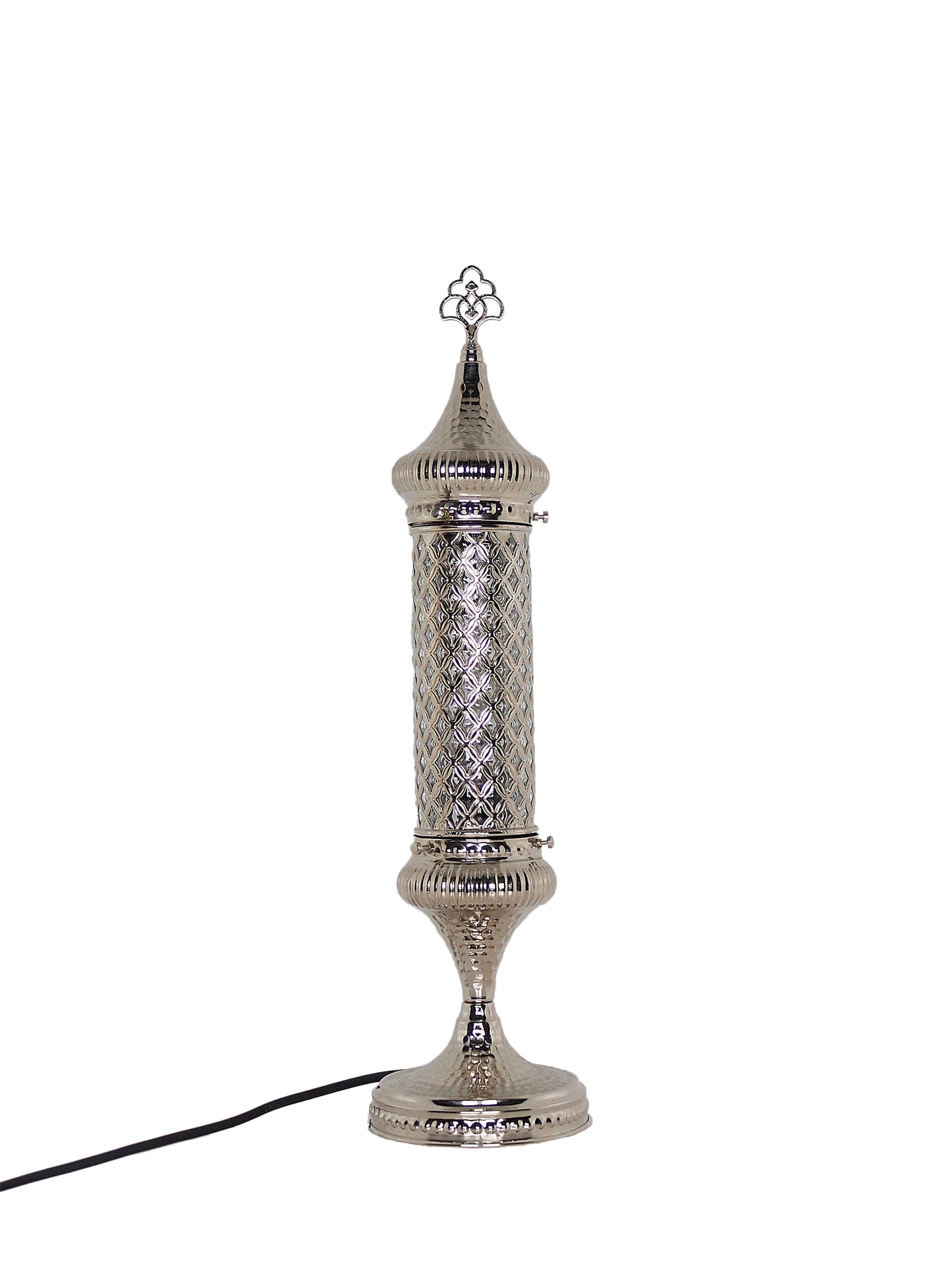 Cylinder Clear Glass Turkish Bedside Lamp