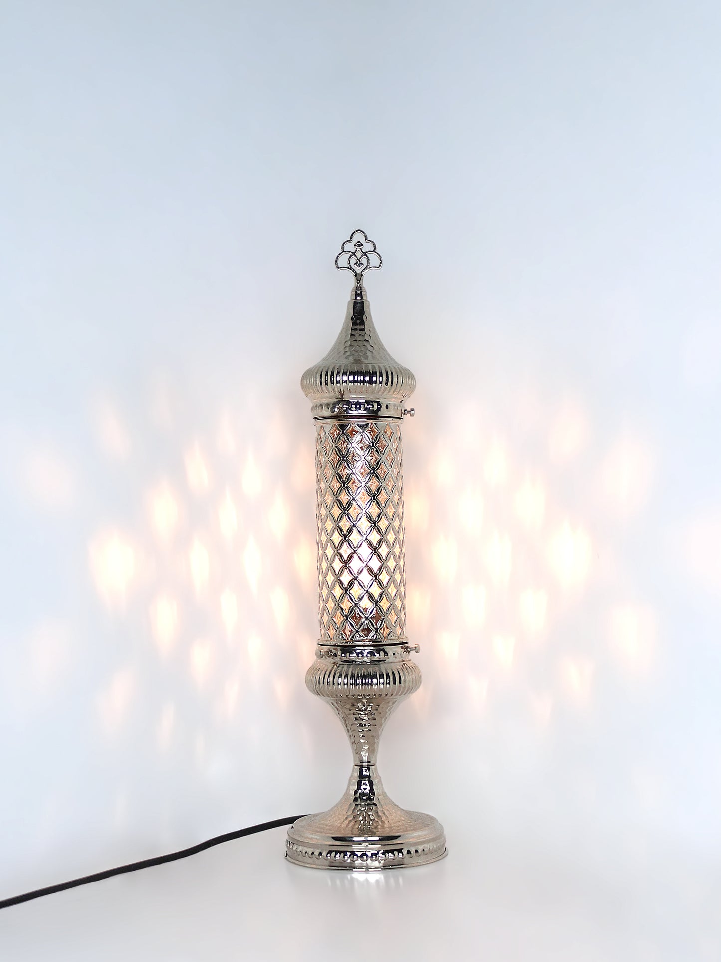 Cylinder Clear Glass Turkish Bedside Lamp