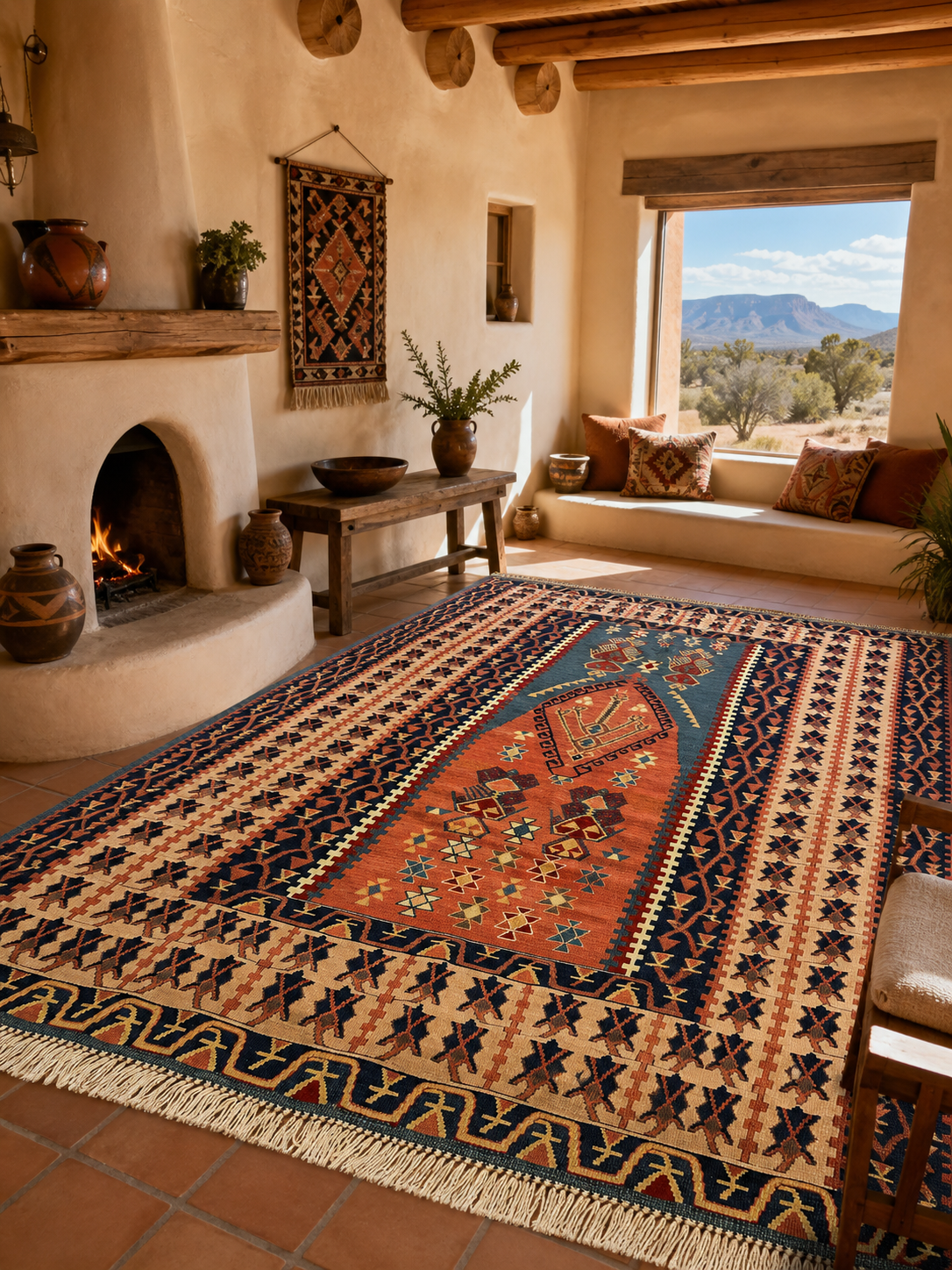 Old Handwoven Central Anatolian Kilim – Approximately 80 Years Old