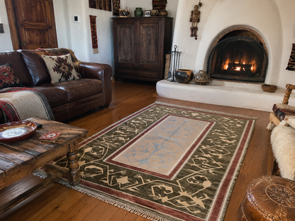 Turkish Handwoven Wool Kilim Rug – 60” × 51”