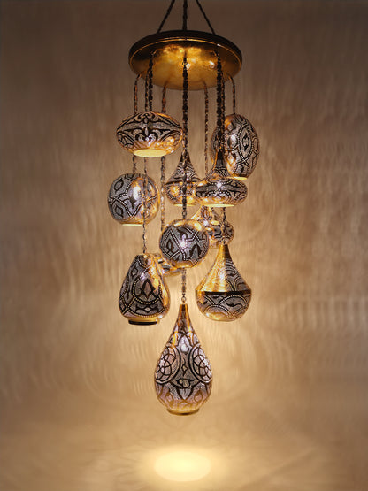 Turkish handmade Chandelier Large 11 Globe Different Pattern