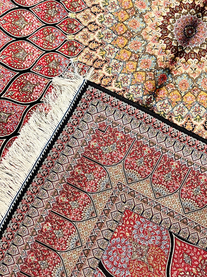 5x8 Luxury Pink Bamboo Silk Rug – Grand Floral Medallion Design – Elegant Turkish Statement Rug