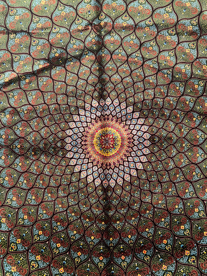 8x12 Silk Rug – Emerald Green & Turquoise Floral Medallion Woven Area Rug