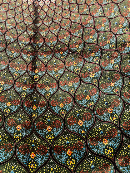 8x12 Silk Rug – Emerald Green & Turquoise Floral Medallion Woven Area Rug