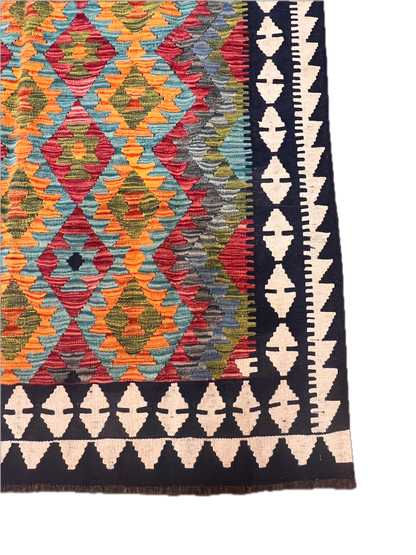 5x7 Fine Quality Handwoven Turkish Kilim Rug – Pastel Geometric Anatolian Area Rug