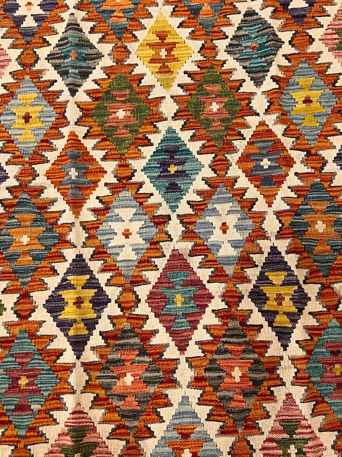 5x7 Fine Quality Handwoven Turkish Kilim Rug – Multicolor Geometric Anatolian Area Rug