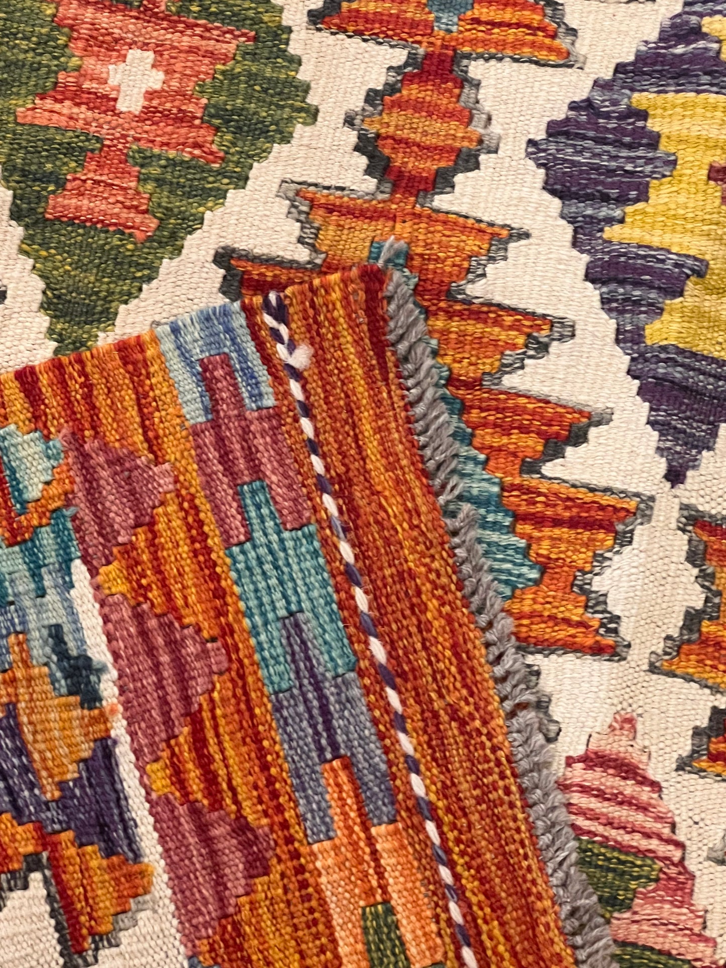 5x7 Fine Quality Handwoven Turkish Kilim Rug – Multicolor Geometric Anatolian Area Rug